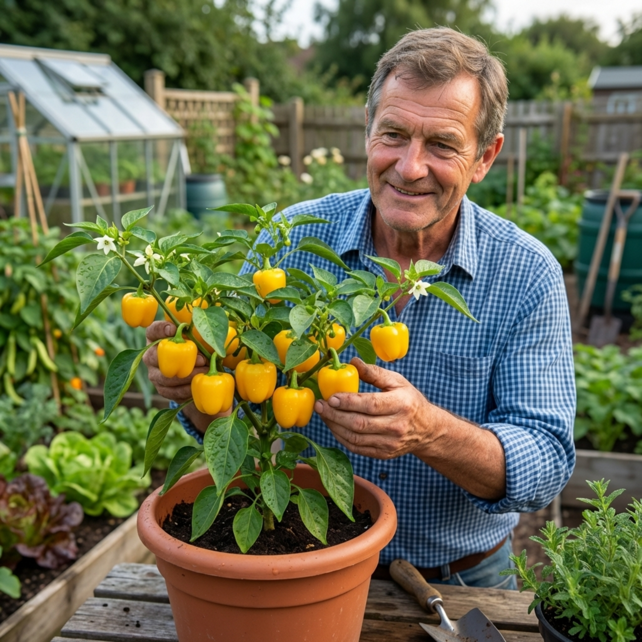 Sweet ‘Pepper Snack Yellow’ — Tender Annual Vegetable, 10.5cm Pot (Set of 3 or 6)