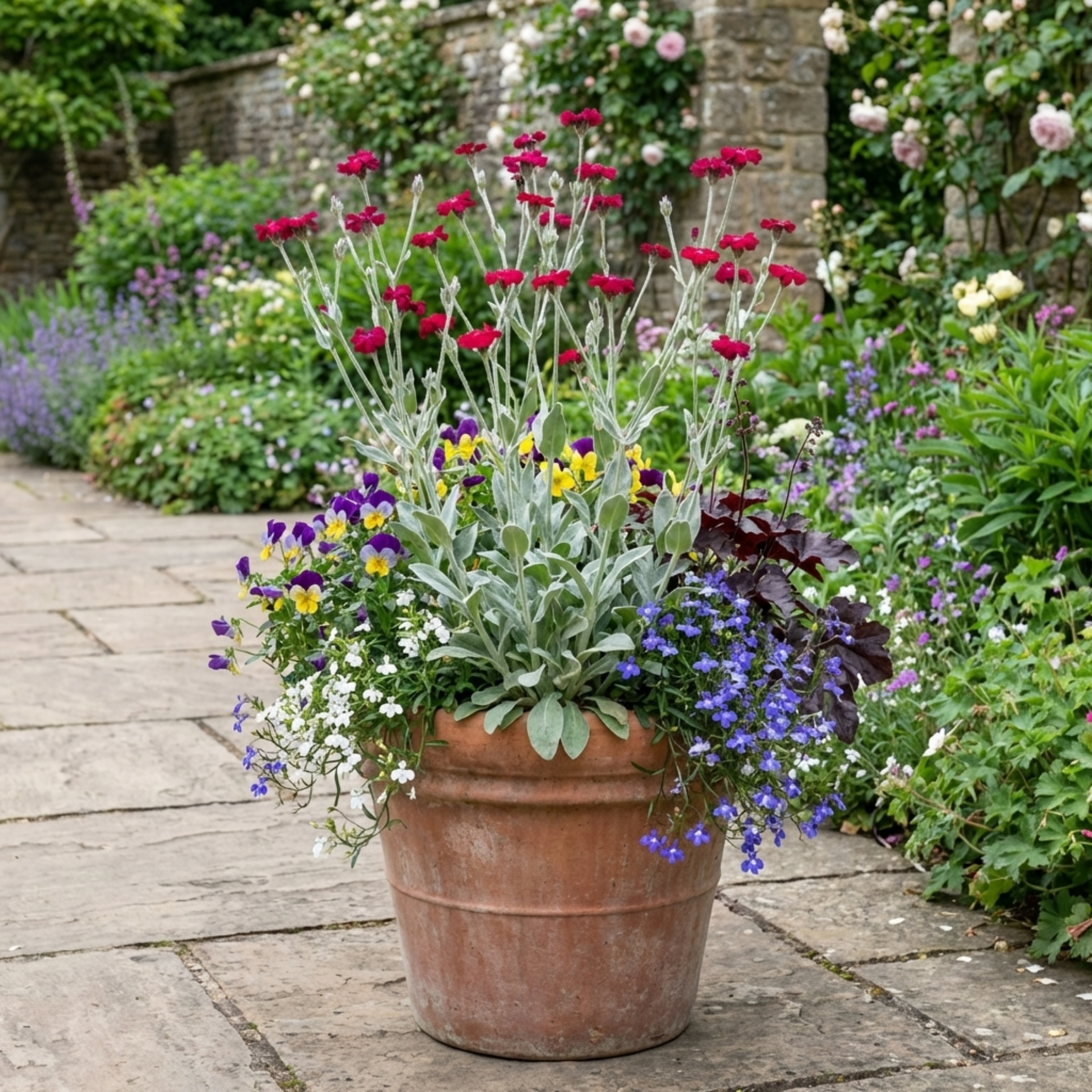 Lychnis ‘Rose Campion’ — Hardy Perennial, Bee-Friendly, 1L Pot (Set of 3 or 6)