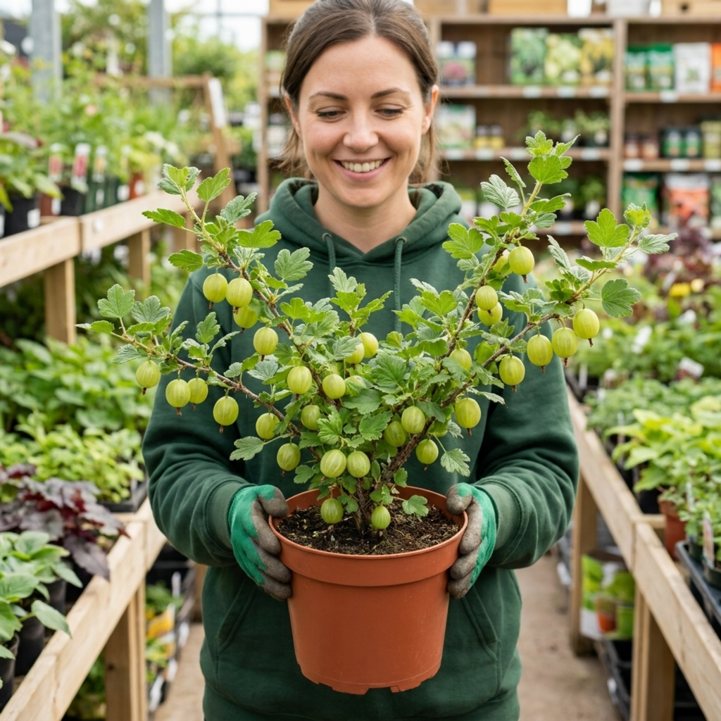 Gooseberry ‘Invicta’ — Hardy Deciduous Fruit Bush, 2L Pot