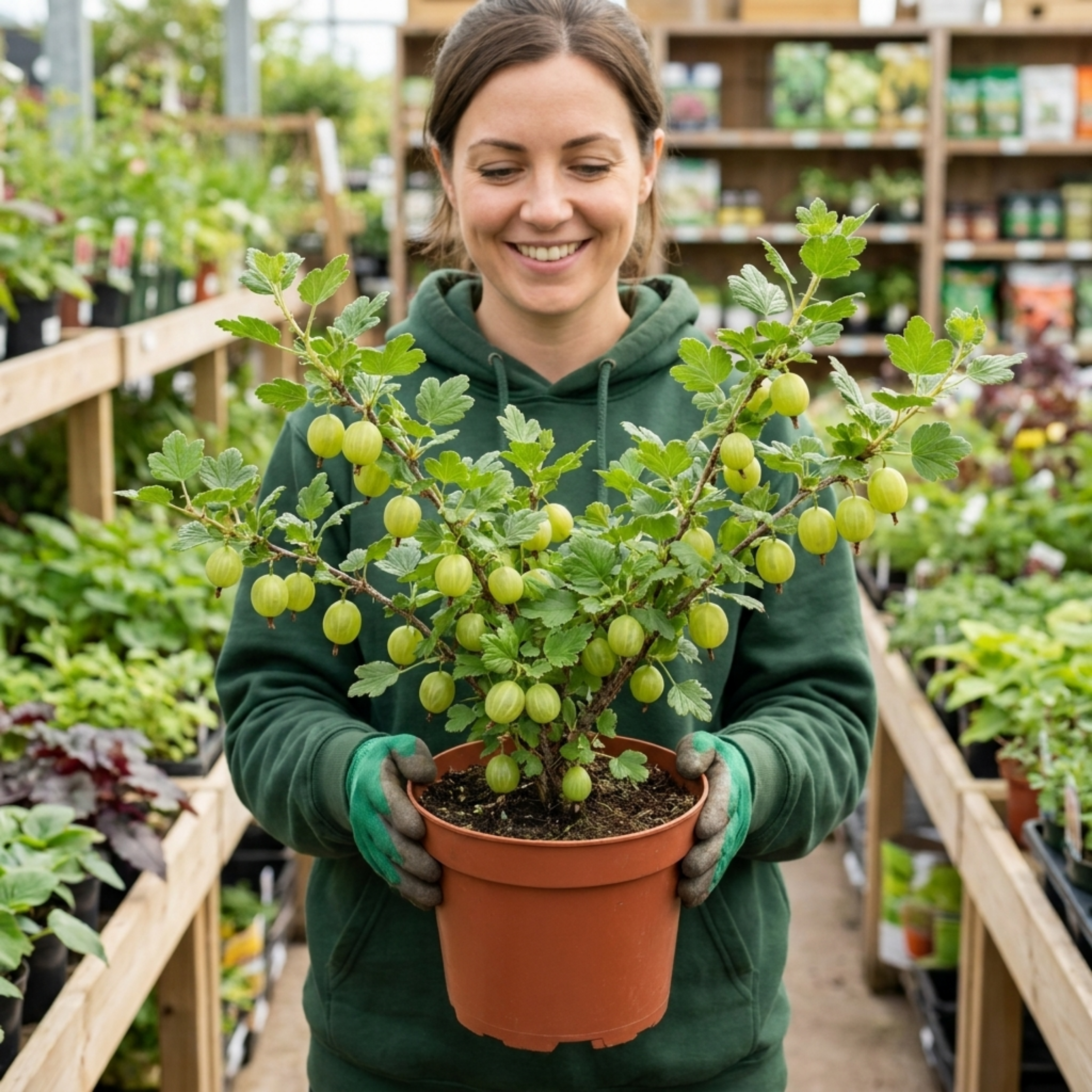 Gooseberry ‘Invicta’ — Hardy Deciduous Fruit Bush, 2L Pot