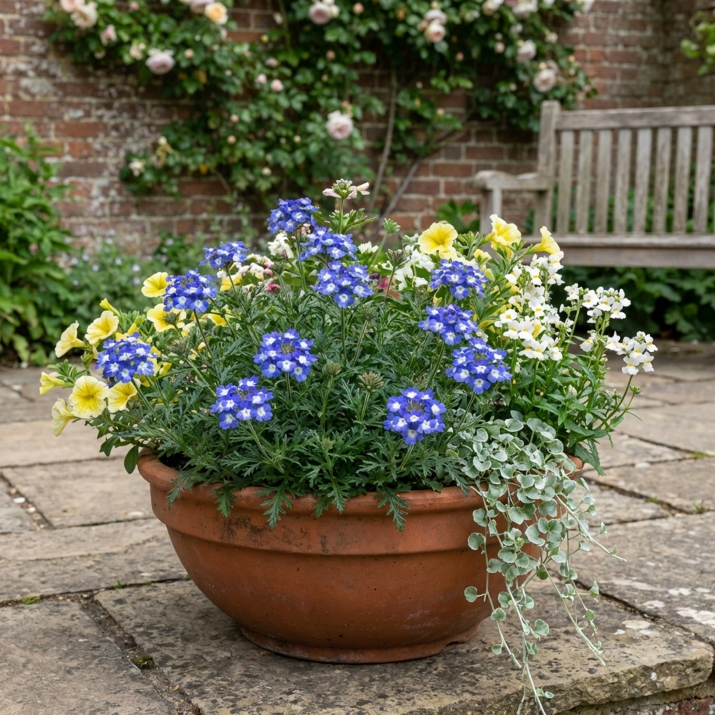 Verbena ‘Blue Eye’ — Half-Hardy Annual, Bee-Friendly, 10.5cm Pot (Set of 3 or 6)