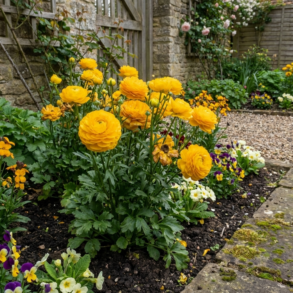 Ranunculus 'Vortex Golden Yellow' — Hardy Perennial, 10.5cm Pot (Set of 3 or 6)