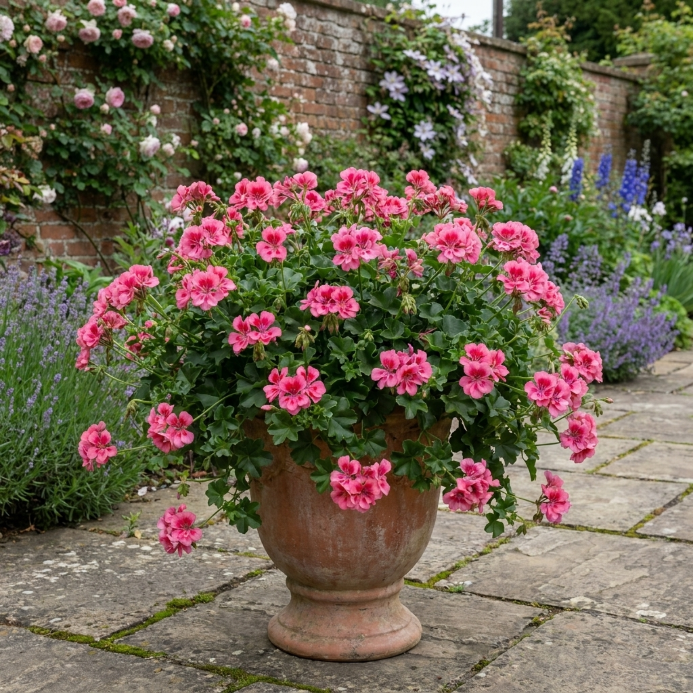 Pelargonium ‘Calliope Rose Splash’ — Tender Perennial (grown As An Annual in the Uk), Bee-Friendly, 5L Pot
