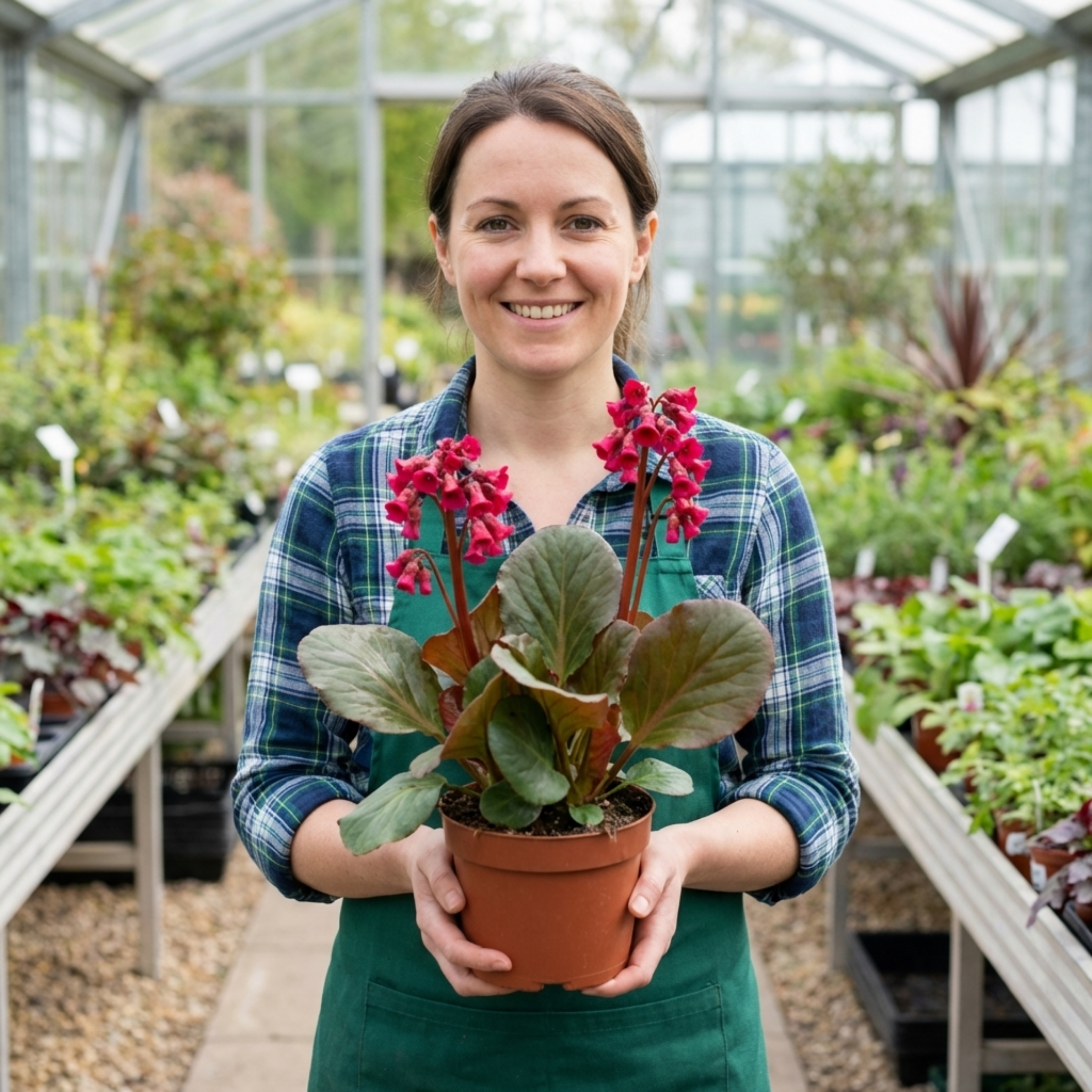 Bergenia ‘Rotblum’ — Hardy Evergreen Perennial, Bee-Friendly, 1L Pot (Set of 3 or 6)