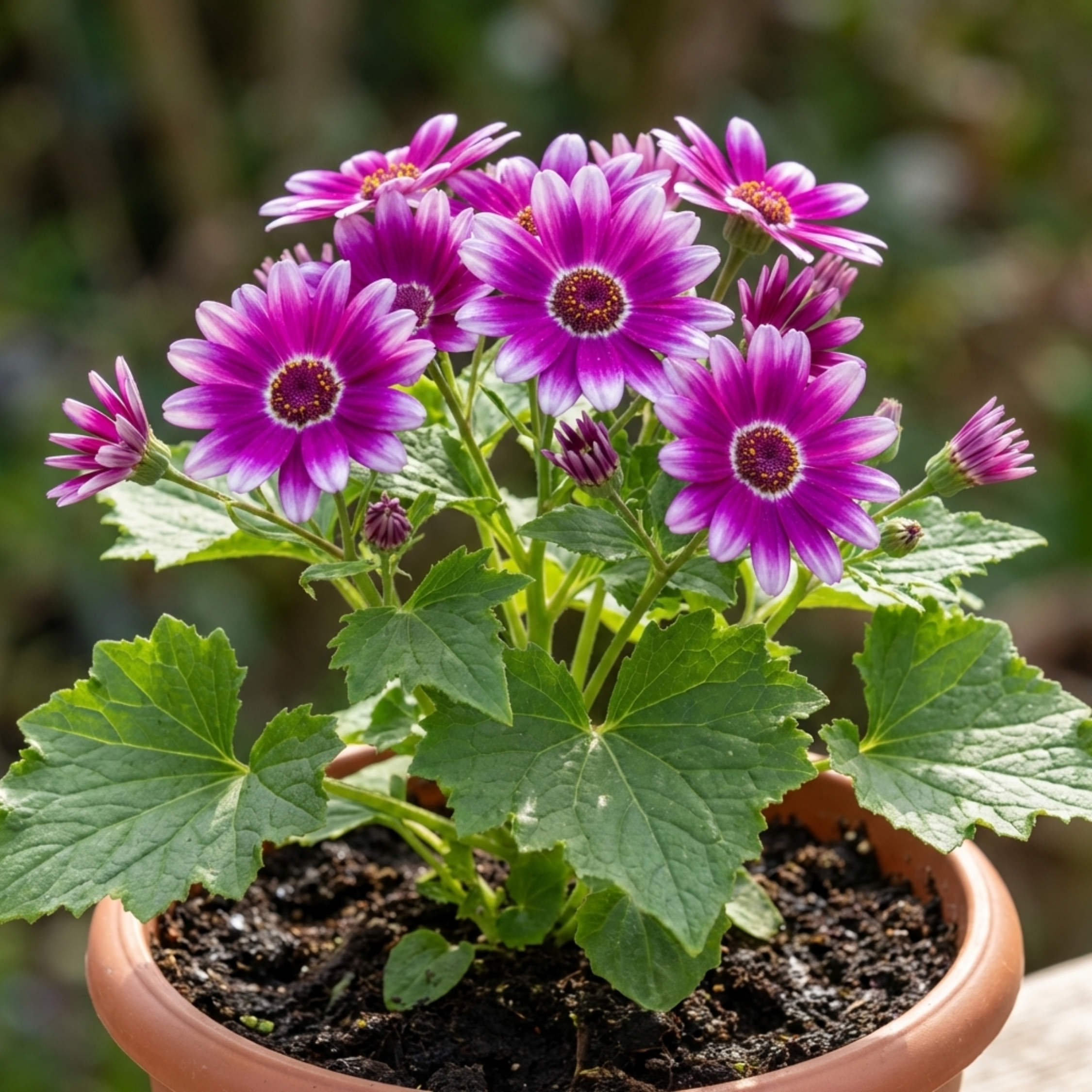 Senetti ‘Magenta Bicolour Pericallis’ — Bedding Plant, Bee-Friendly, 17cm Pot
