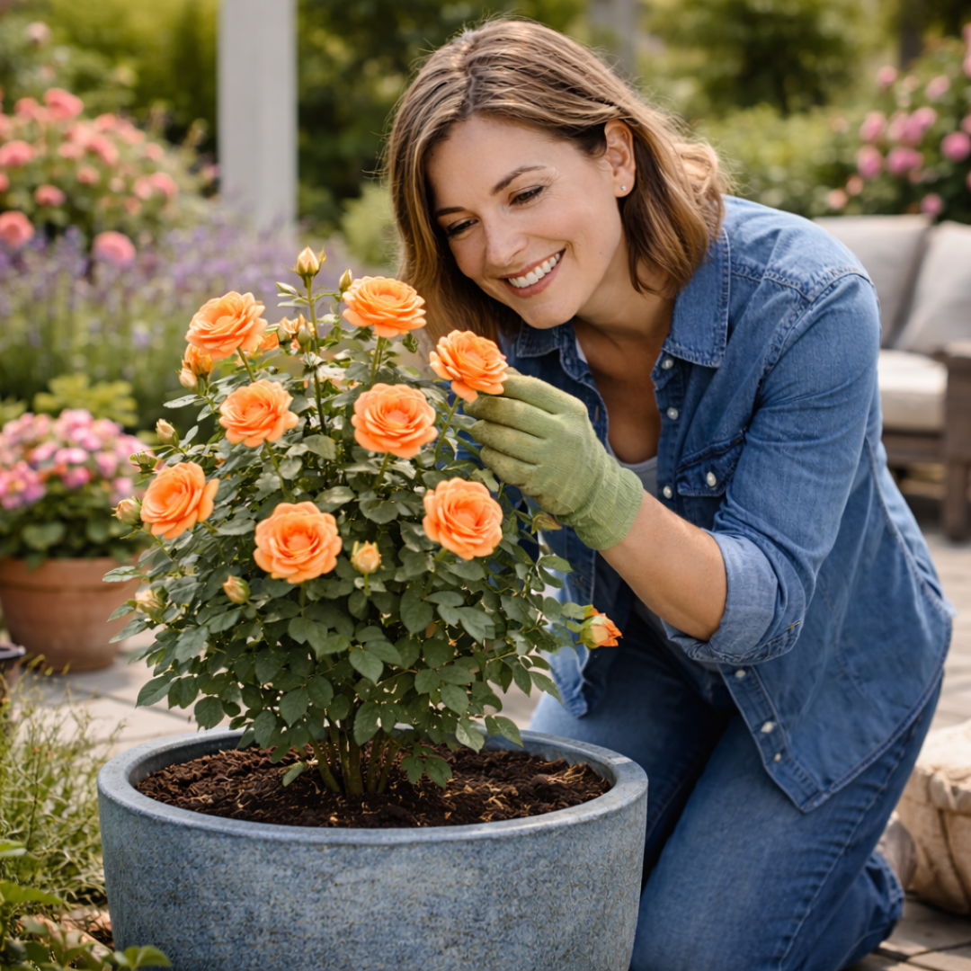Rose 'Orange Bush' — Deciduous Shrub, Bee-Friendly, 3L Pot