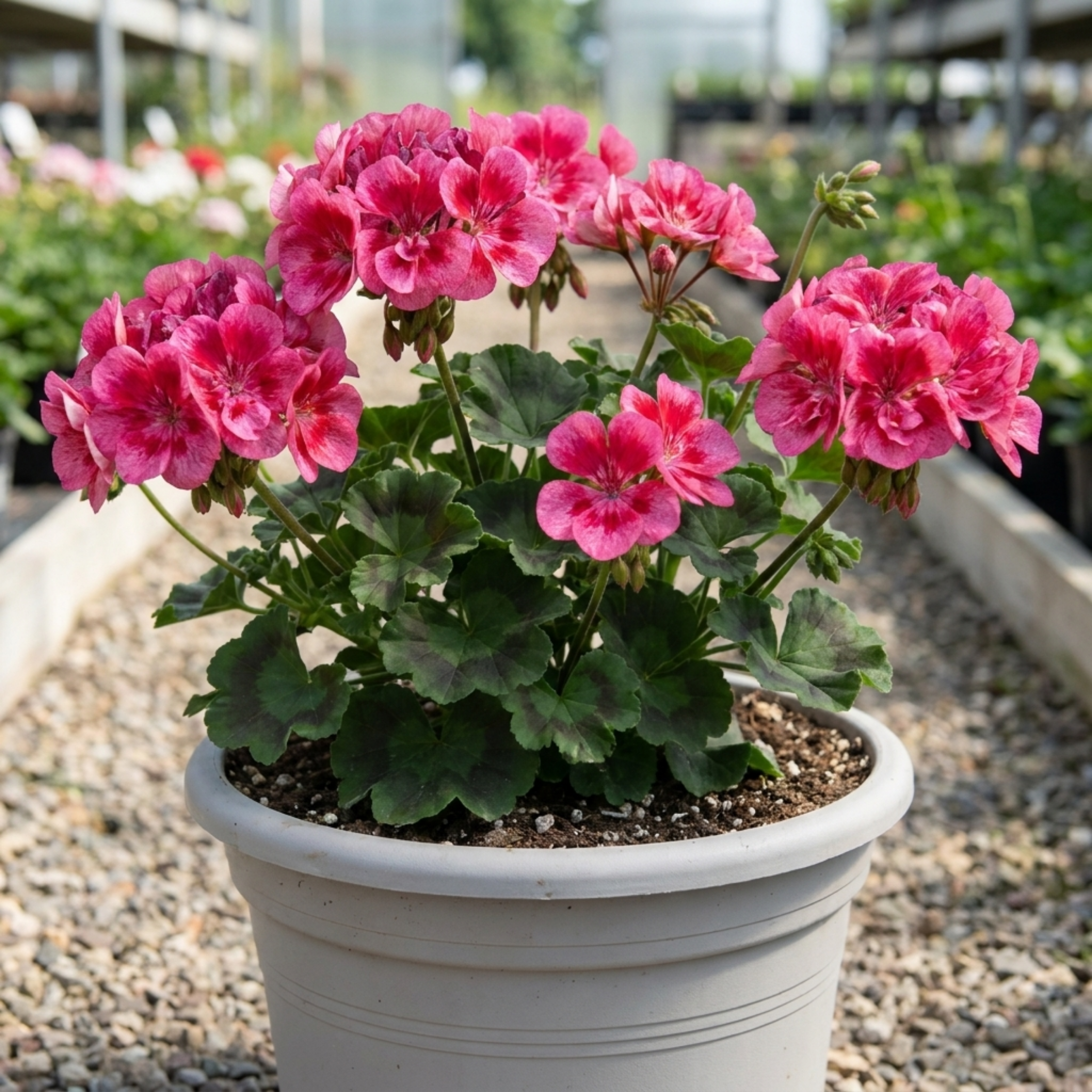 Pelargonium ‘Calliope Rose Splash’ — Tender Perennial (grown As An Annual in the Uk), Bee-Friendly, 5L Pot