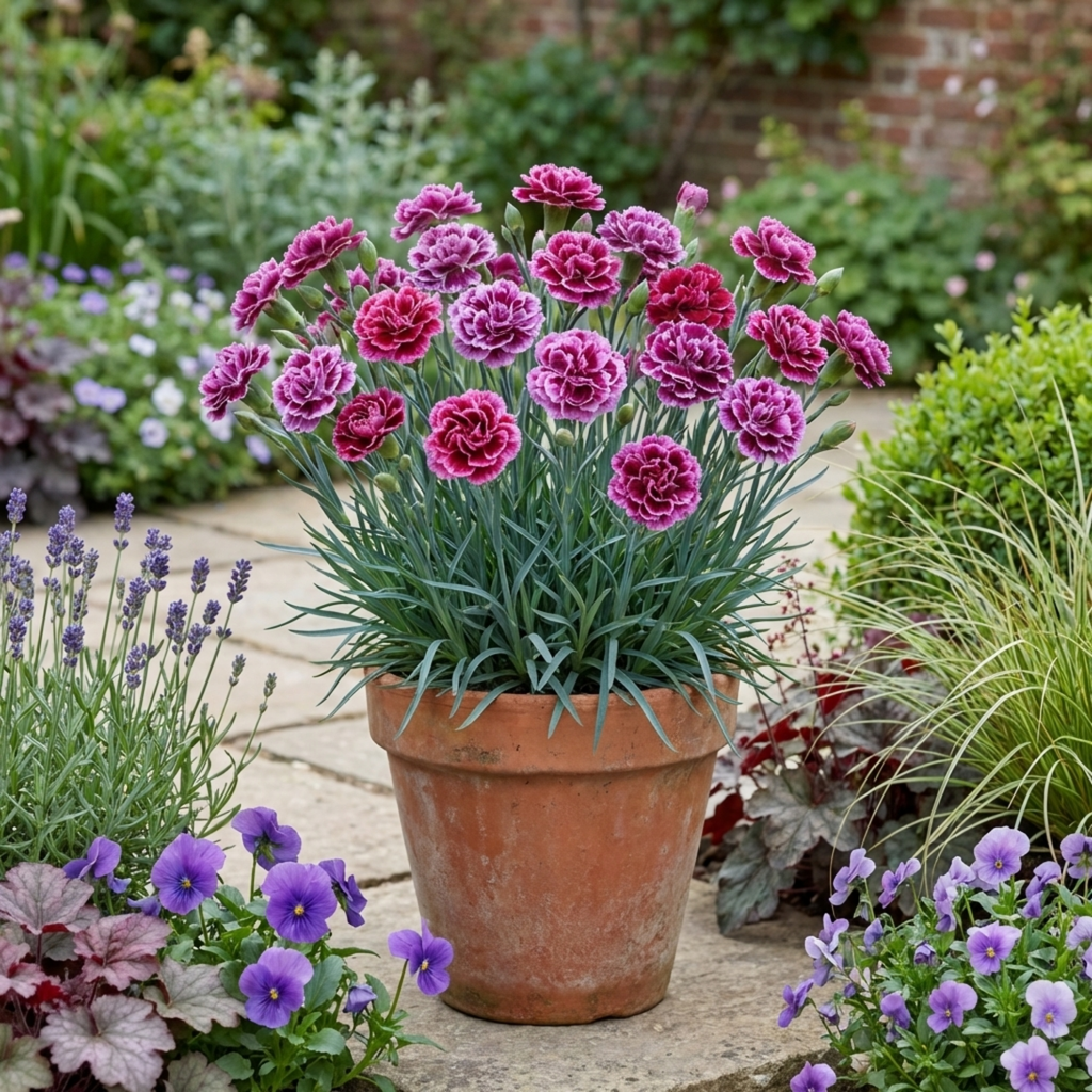 Pink ‘Purple Carnation’ — Bedding Plant, 10.5cm Pot (Set of 3 or 6)