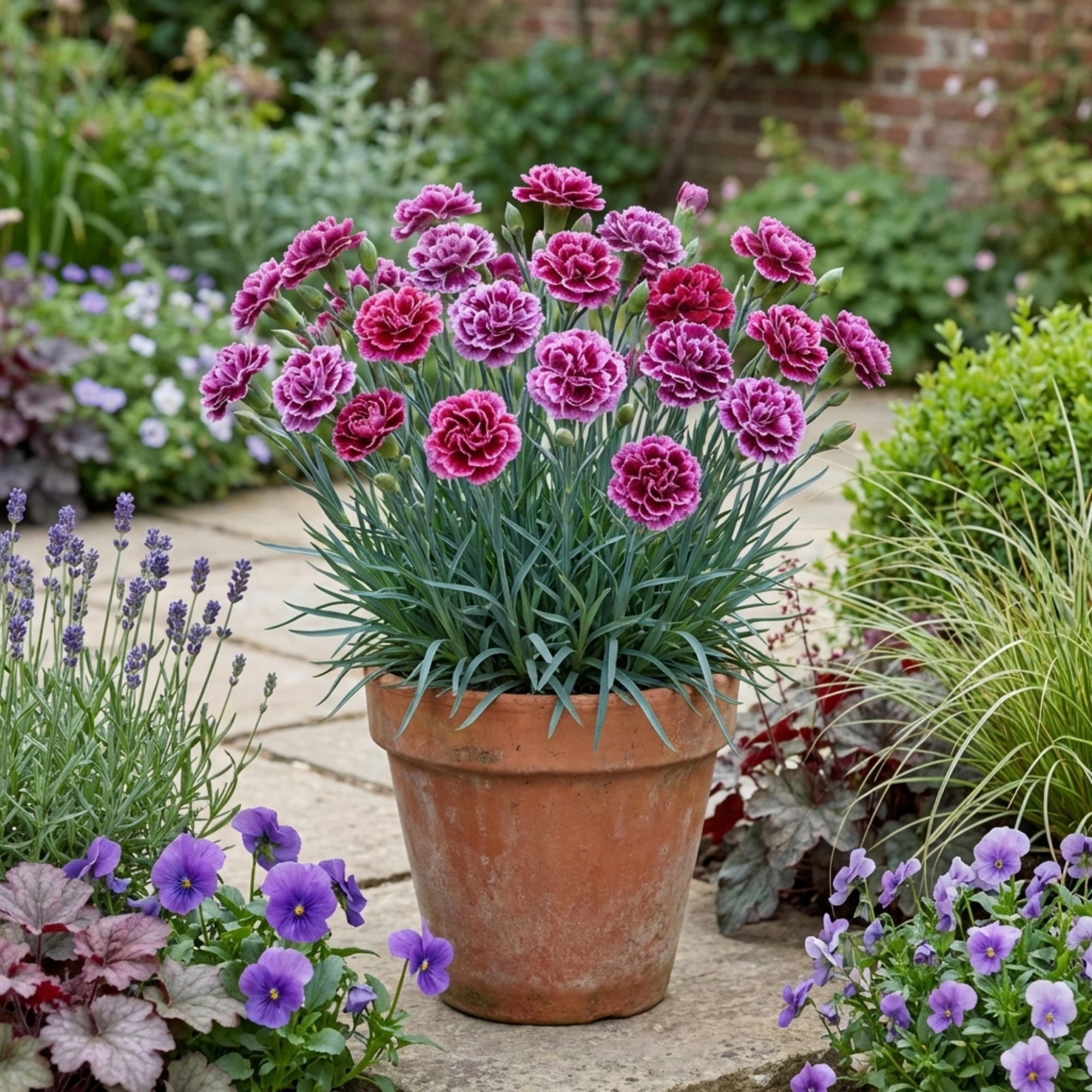 Pink ‘Purple Carnation’ — Bedding Plant, 10.5cm Pot (Set of 3 or 6)