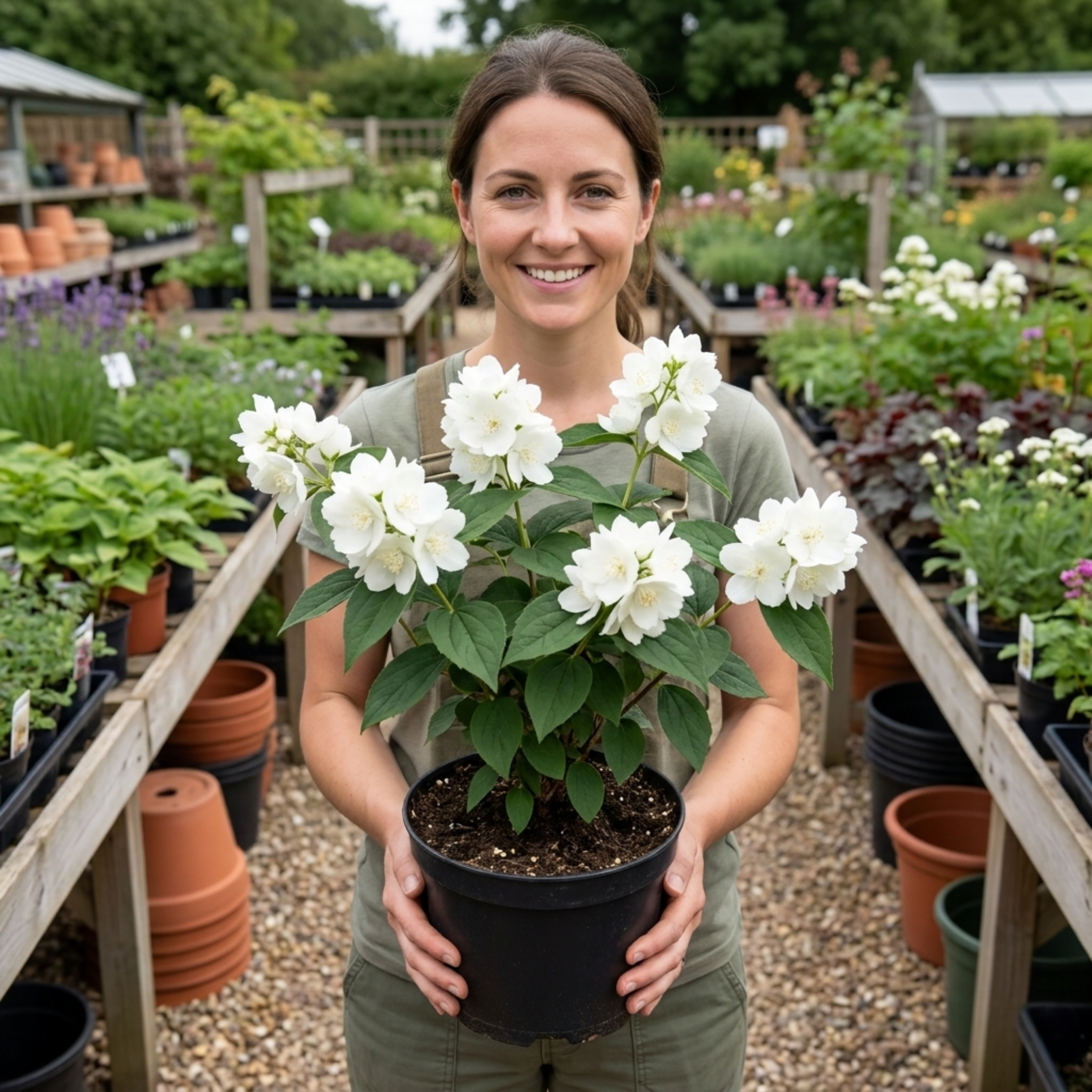 Philadelphus ‘Virginal Mock Orange’ — Hardy Deciduous Shrub, Bee-Friendly, 2L Pot