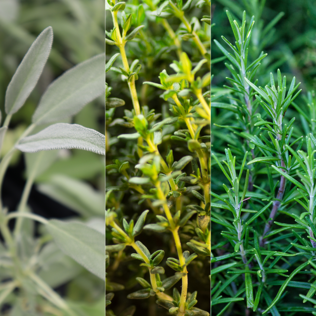 Winter Cooking Herb Collection — Curated 3-Plant Set (Sage, Thyme, Rosemary), 13cm Pots