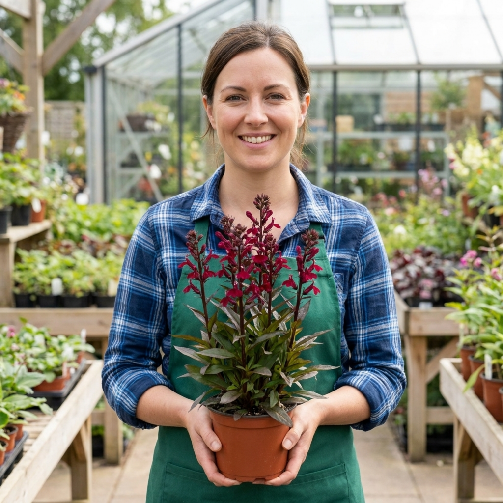 Lobelia ‘Starship Burgundy’ — Hardy Herbaceous Perennial, Bee-Friendly, 1L Pot (Set of 3 or 6)