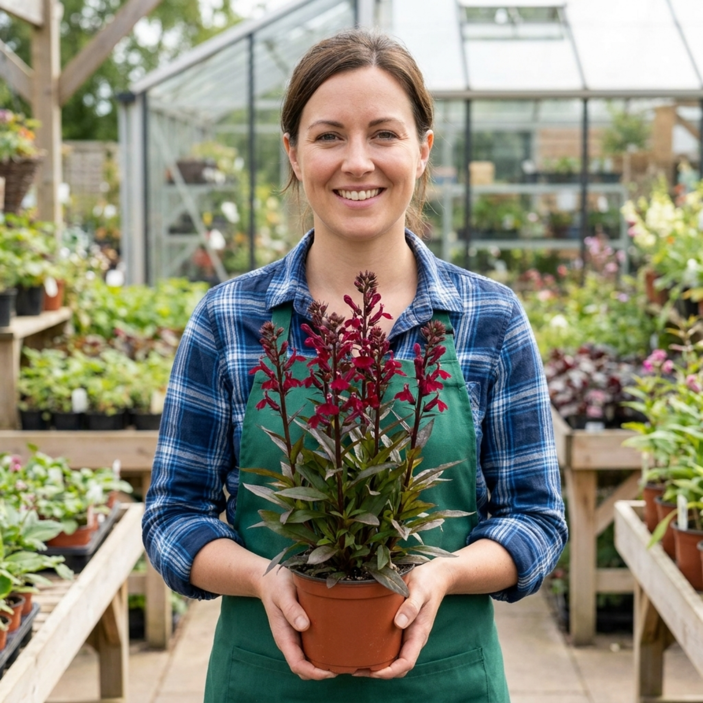 Lobelia ‘Starship Burgundy’ — Hardy Herbaceous Perennial, Bee-Friendly, 1L Pot (Set of 3 or 6)