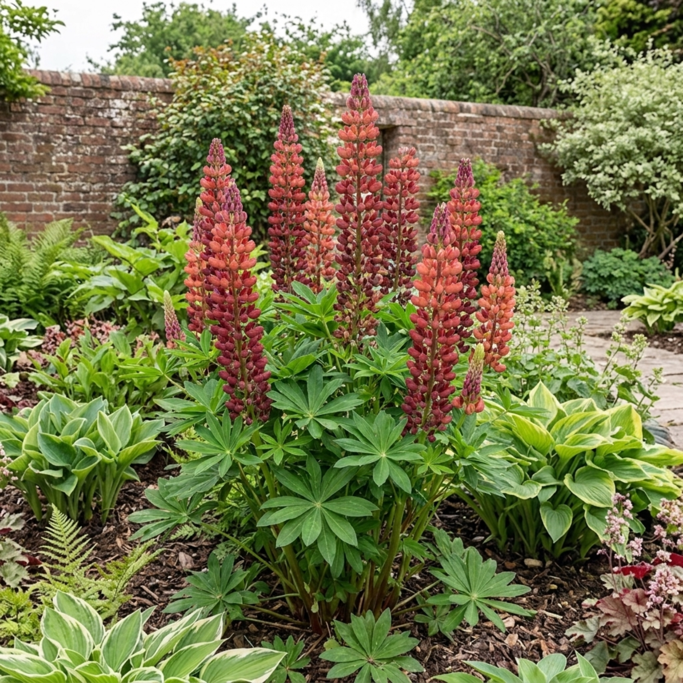 Lupin ‘Legendary Red Shades’ — Herbaceous Perennial, Bee-Friendly, 3L Pot