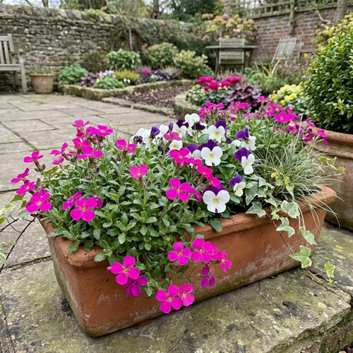 Aubrieta ‘Florado Neon Pink’ — Evergreen Alpine Perennial, 1L Pot (Set of 3 or 6)