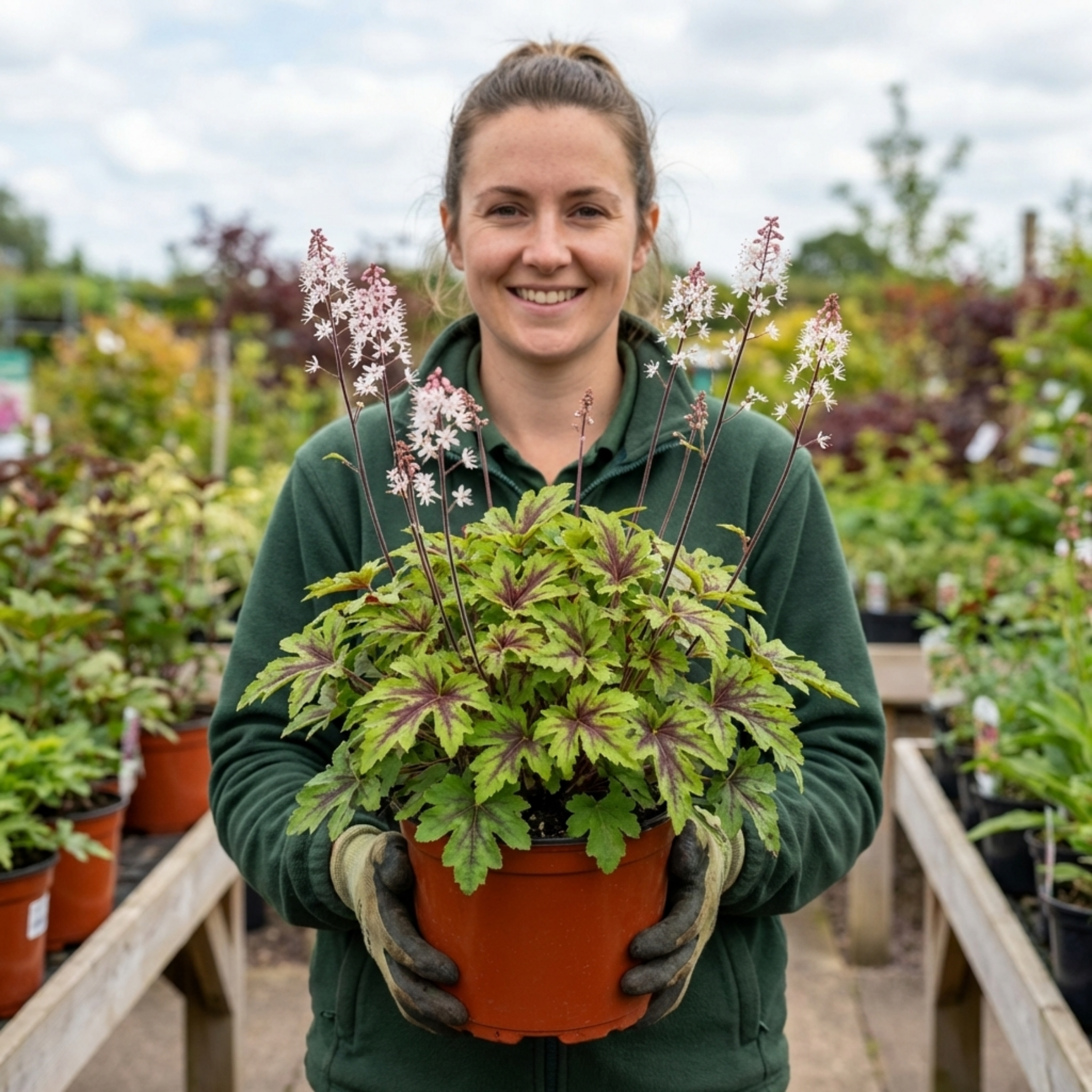 Tiarella ‘Angel Wings’ — Hardy Semi-Evergreen Perennial, Bee-Friendly, 2L Pot