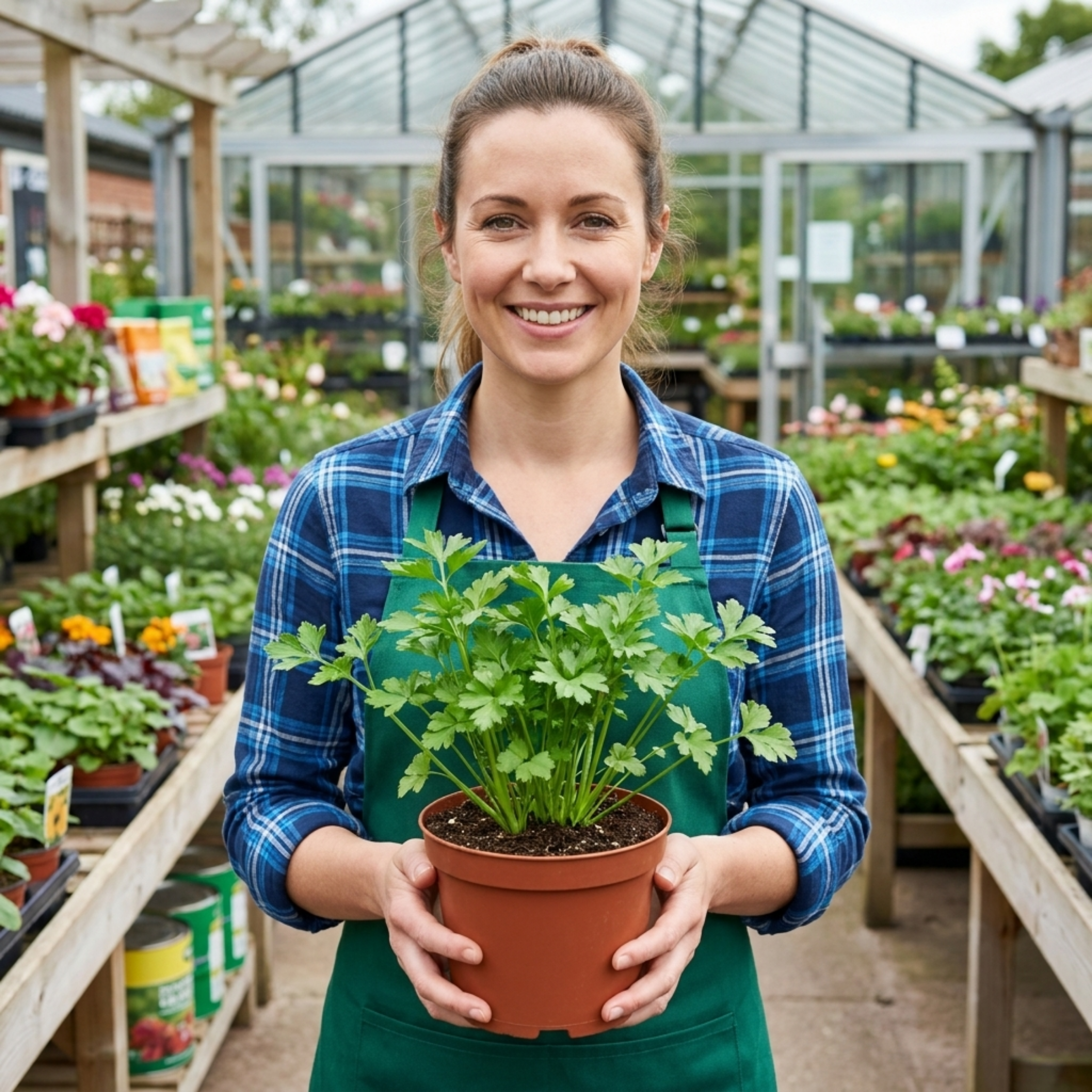 Parsley 'Italian Flat Leaf' — Biennial Herb, 1L Pot (Set of 3 or 6)