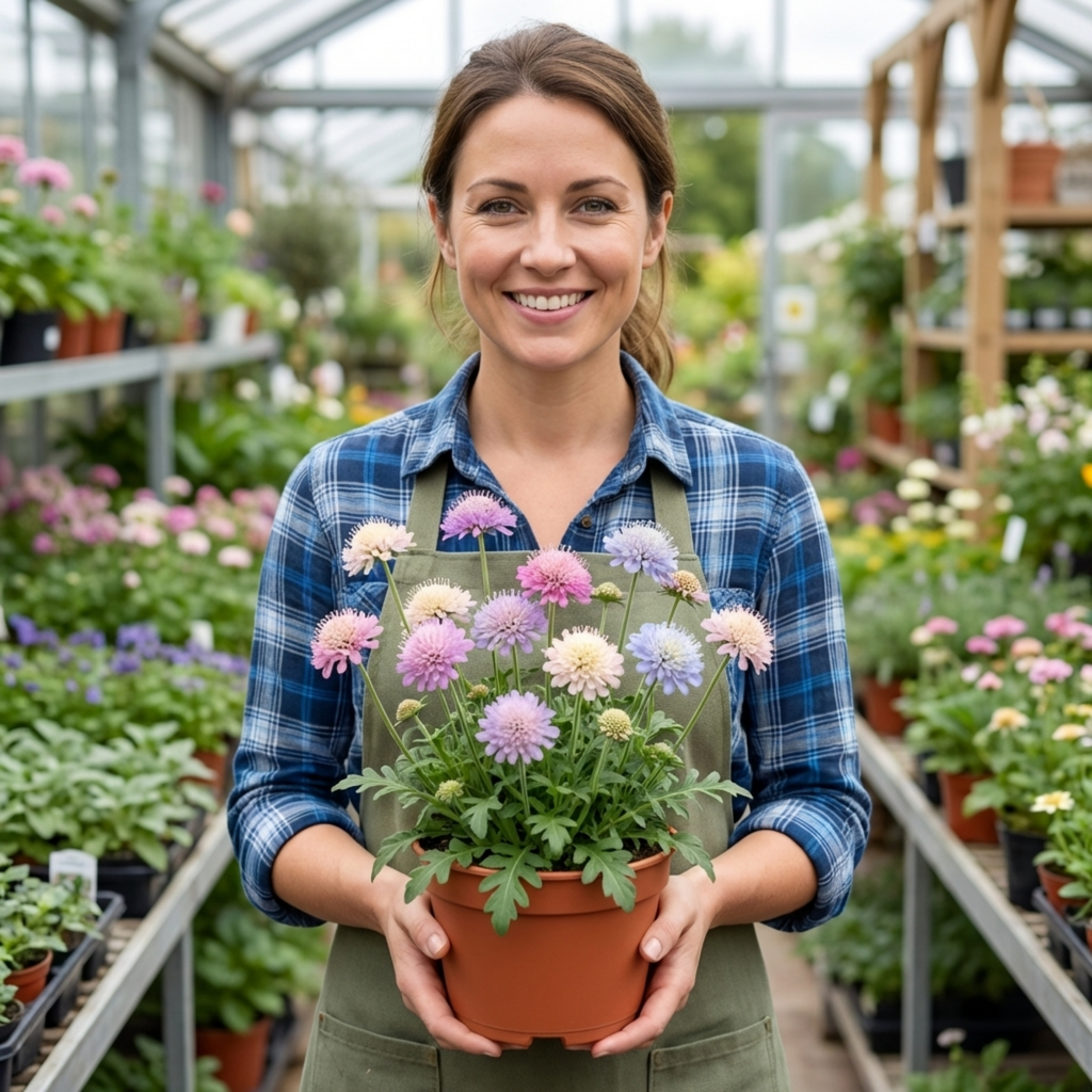 Knautia ‘Melton Pastels’ — Hardy Herbaceous Perennial, Bee-Friendly, 1L Pot (Set of 3 or 6)