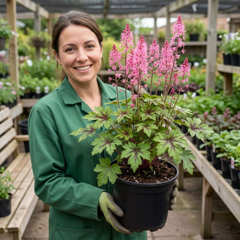 Tiarella ‘Pink Skyrocket’ — Hardy Perennial, Bee-Friendly, 2L Pot