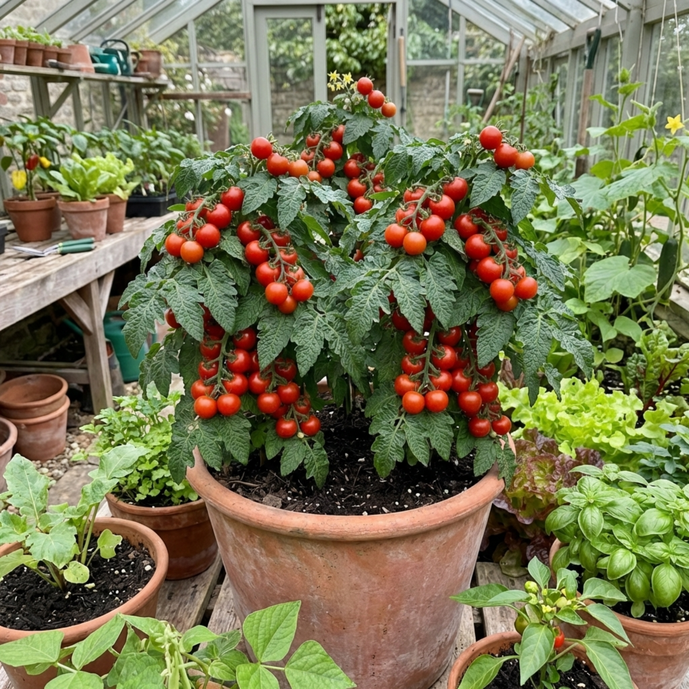 Tomato ‘Totem’ — Half-hardy Annual (determinate Bush Tomato), 1L Pot (Set of 3 or 6)