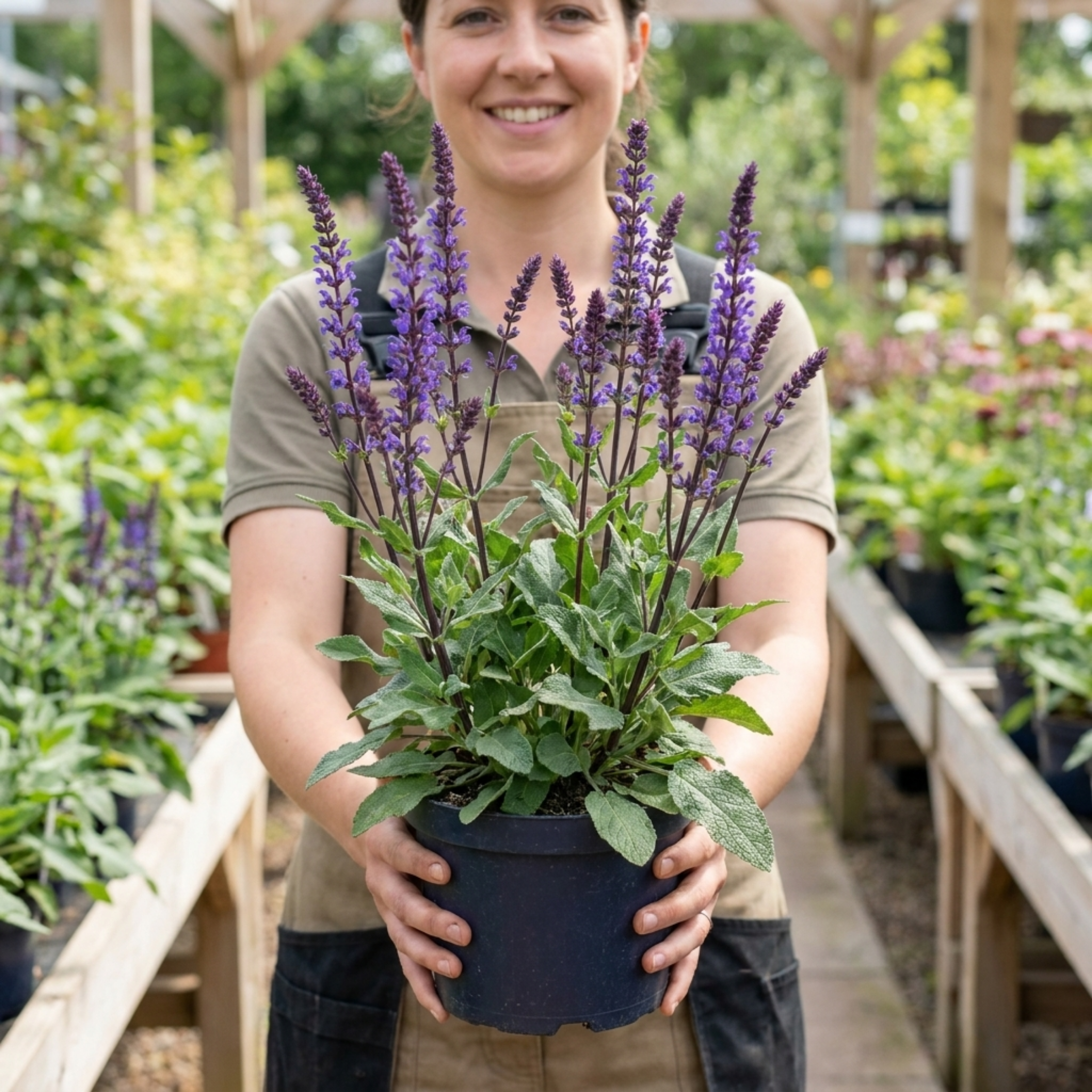 Salvia ‘Caradonna’ — Hardy Perennial, Bee-Friendly, 17cm Pot