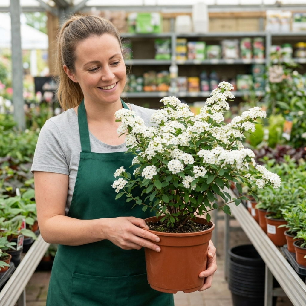Spiraea ‘Snowmound’ — Deciduous Shrub, Bee-Friendly, 2L Pot