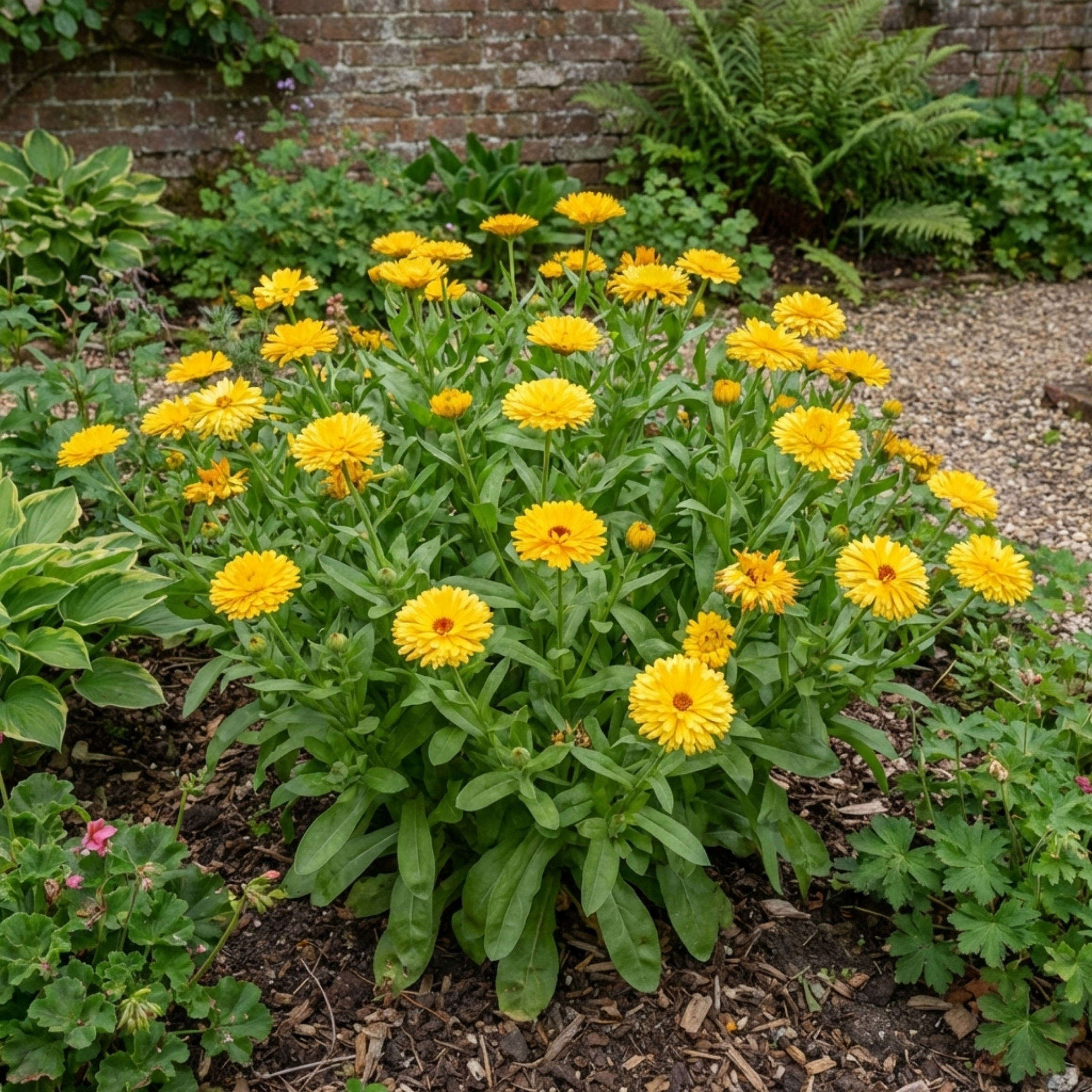 Calendula ‘Fiesta Yellow Pot Marigold’ — Hardy Annual, Bee-Friendly, 2L Pot