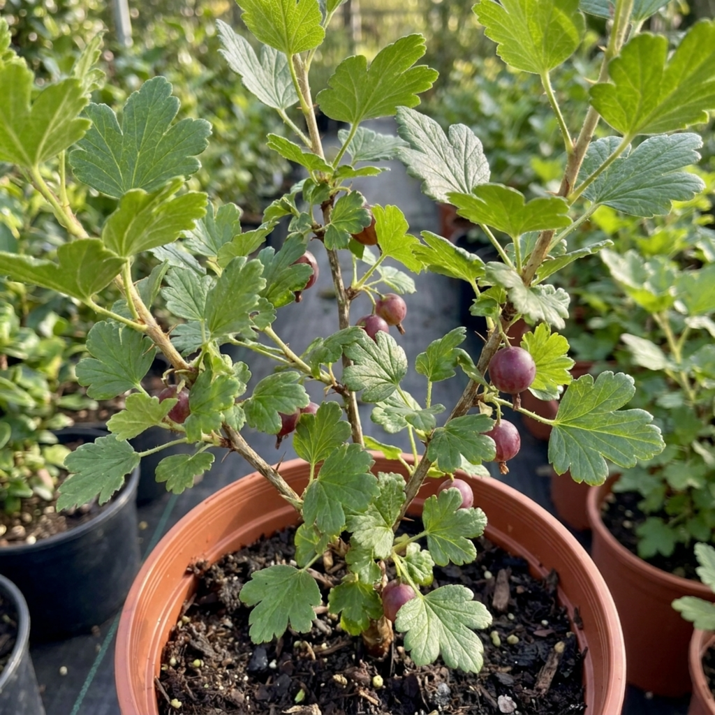 Gooseberry ‘Murcurines’ — Hardy Deciduous Fruit Bush, Bee-Friendly, 17cm Pot