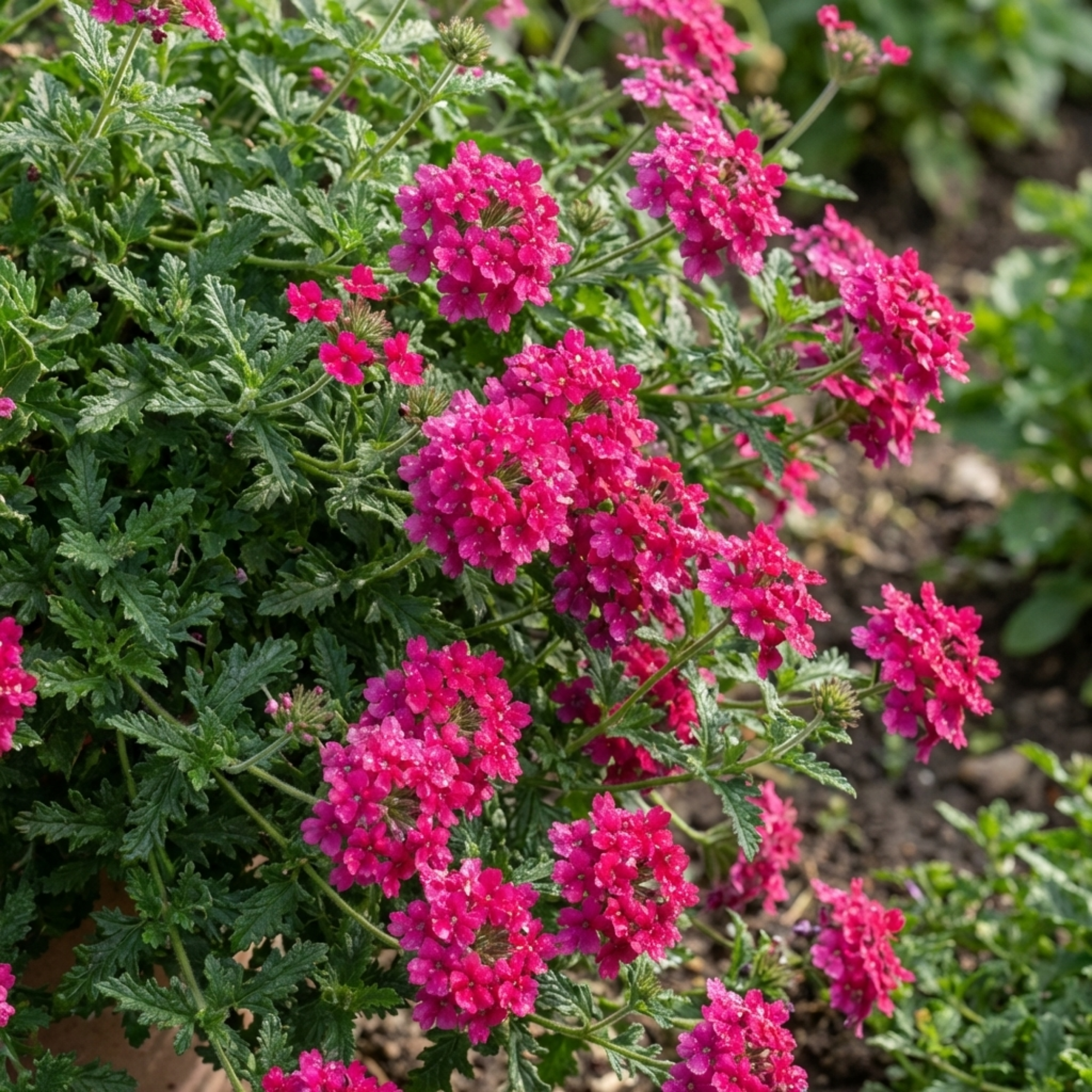Verbena ‘Magelana Hot Rose’ — Half-hardy Annual (grown As Seasonal Bedding), Bee-Friendly, 10.5cm Pot (Set of 3 or 6)