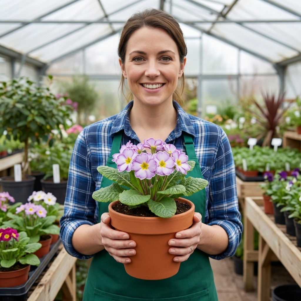 Primula ‘Queen Lilac Picotee’ — Hardy Perennial, Bee-Friendly, 1L Pot (Set of 3 or 6)