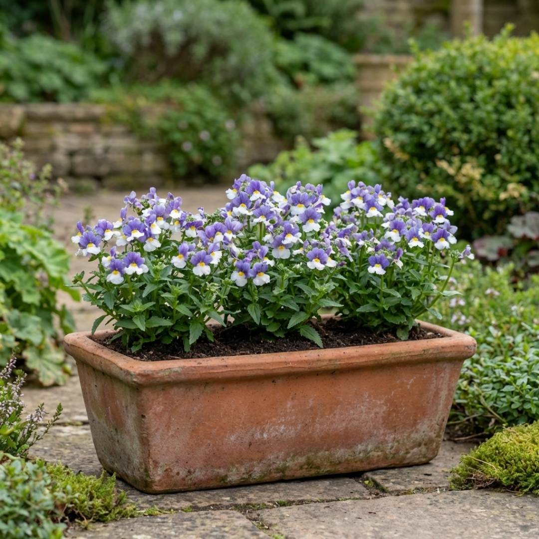 Nemesia ‘Nuvo Blue Bicolour’ — Annual / Short-lived Perennial, Bee-Friendly, 10.5cm Pot (Set of 3 or 6)