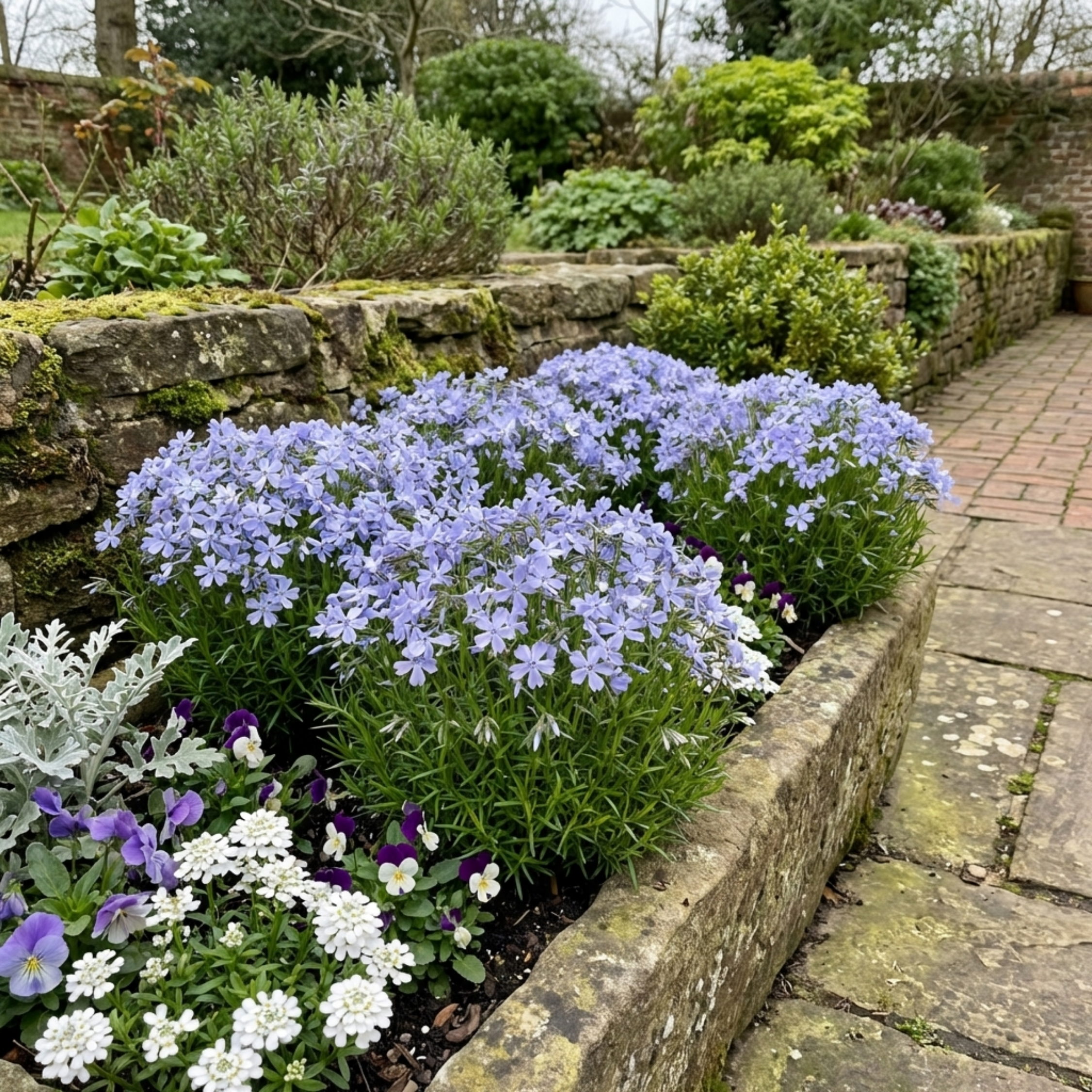 Phlox ‘Emerald Cushion Blue Alpine’ — Hardy Evergreen Perennial, Bee-Friendly, 1L Pot (Set of 3 or 6)