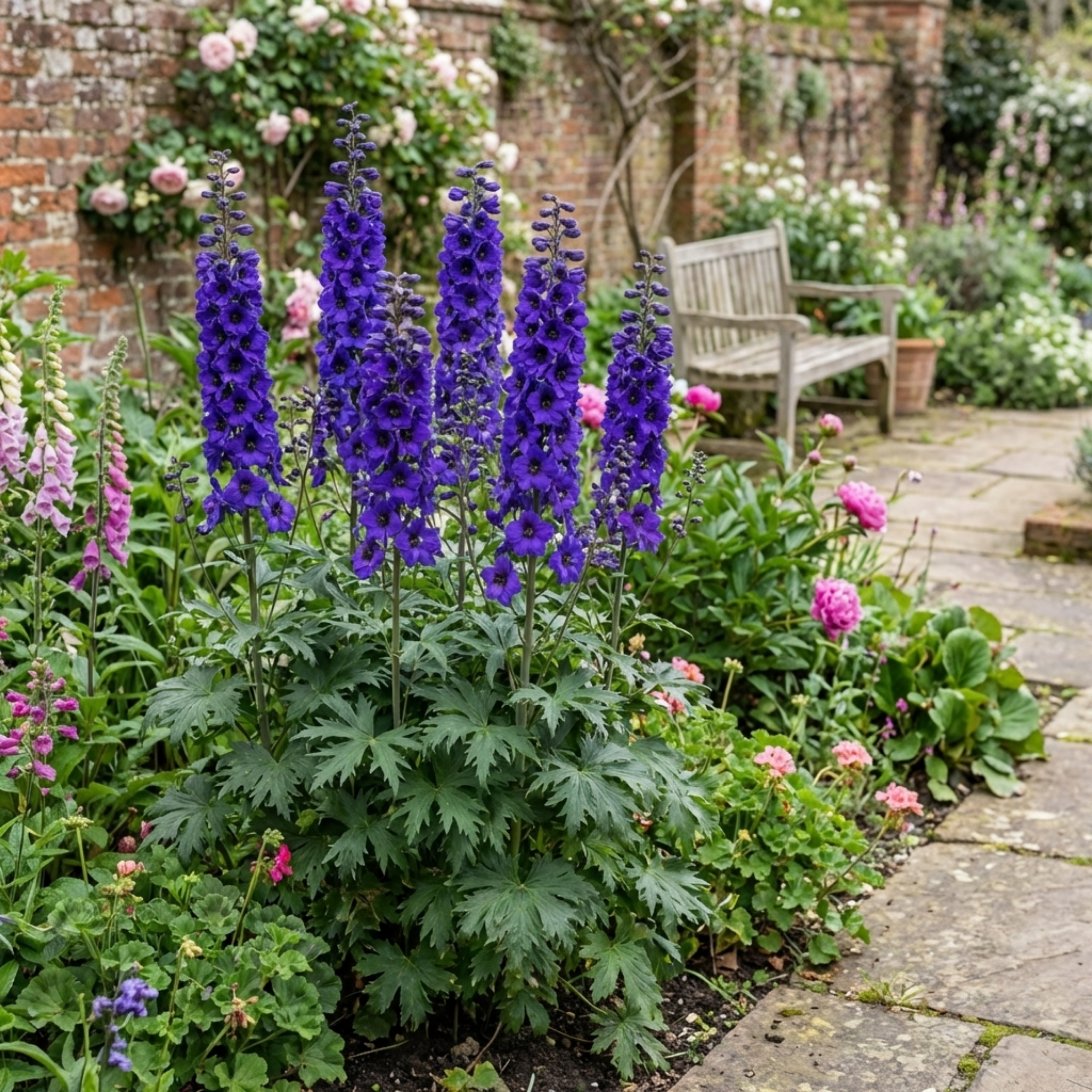Delphinium ‘Pacific Giants Black Knight’ — Hardy Perennial, Bee-Friendly, 1L Pot (Set of 3 or 6)