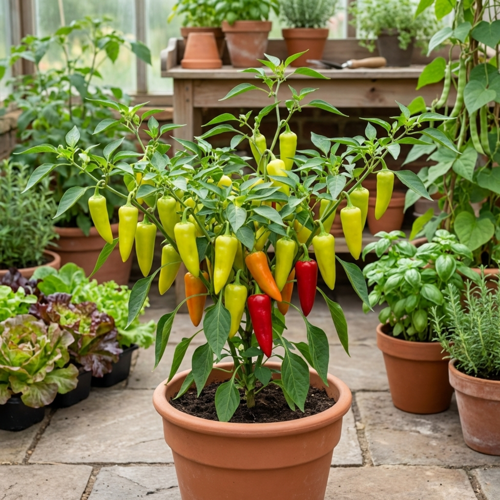 Chilli 'Hungarian Hot Wax' — Edible Annual, 10.5cm Pot (Set of 3 or 6)