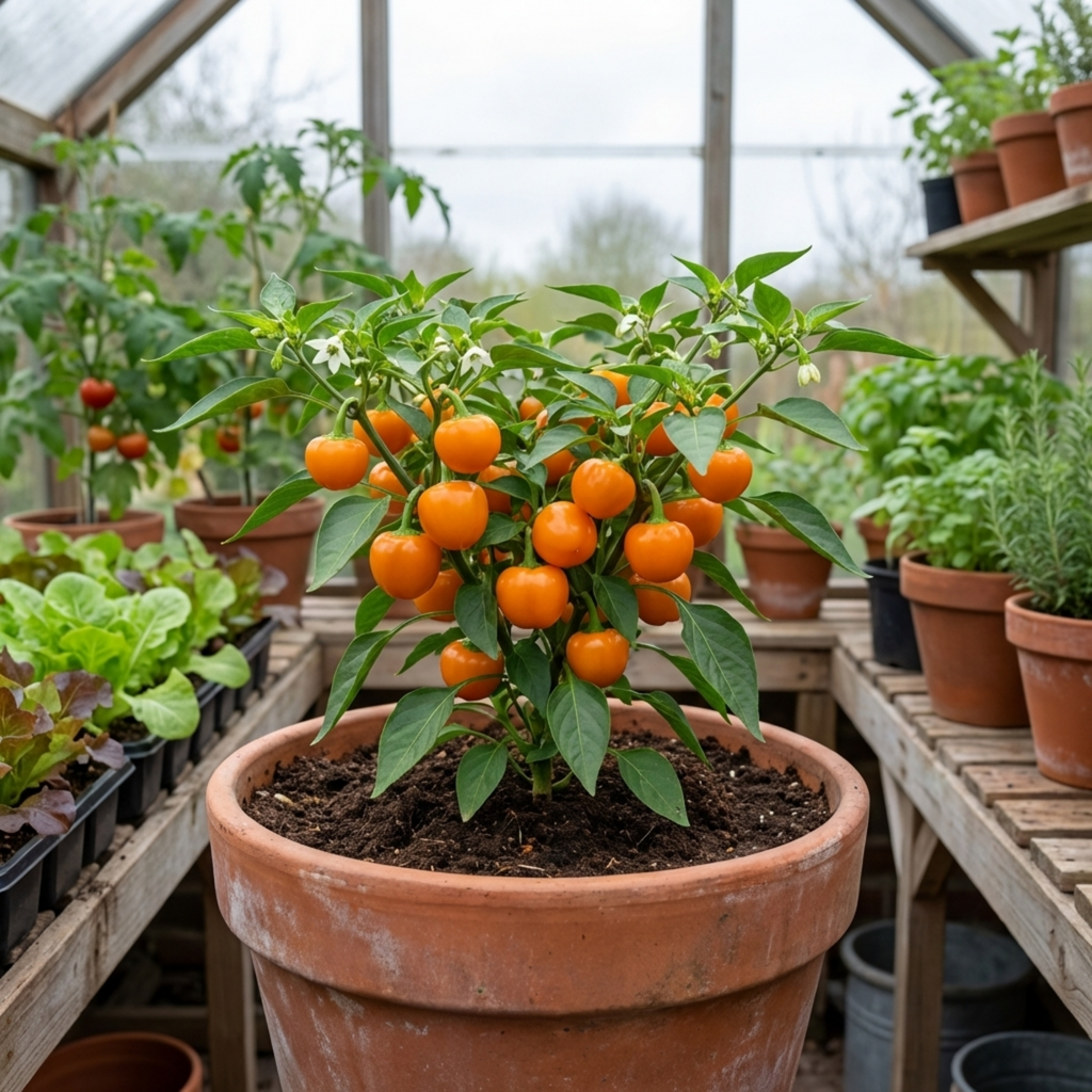 Sweet ‘Pepper Snack Orange’ — Tender Annual Vegetable, 10.5cm Pot (Set of 3 or 6)
