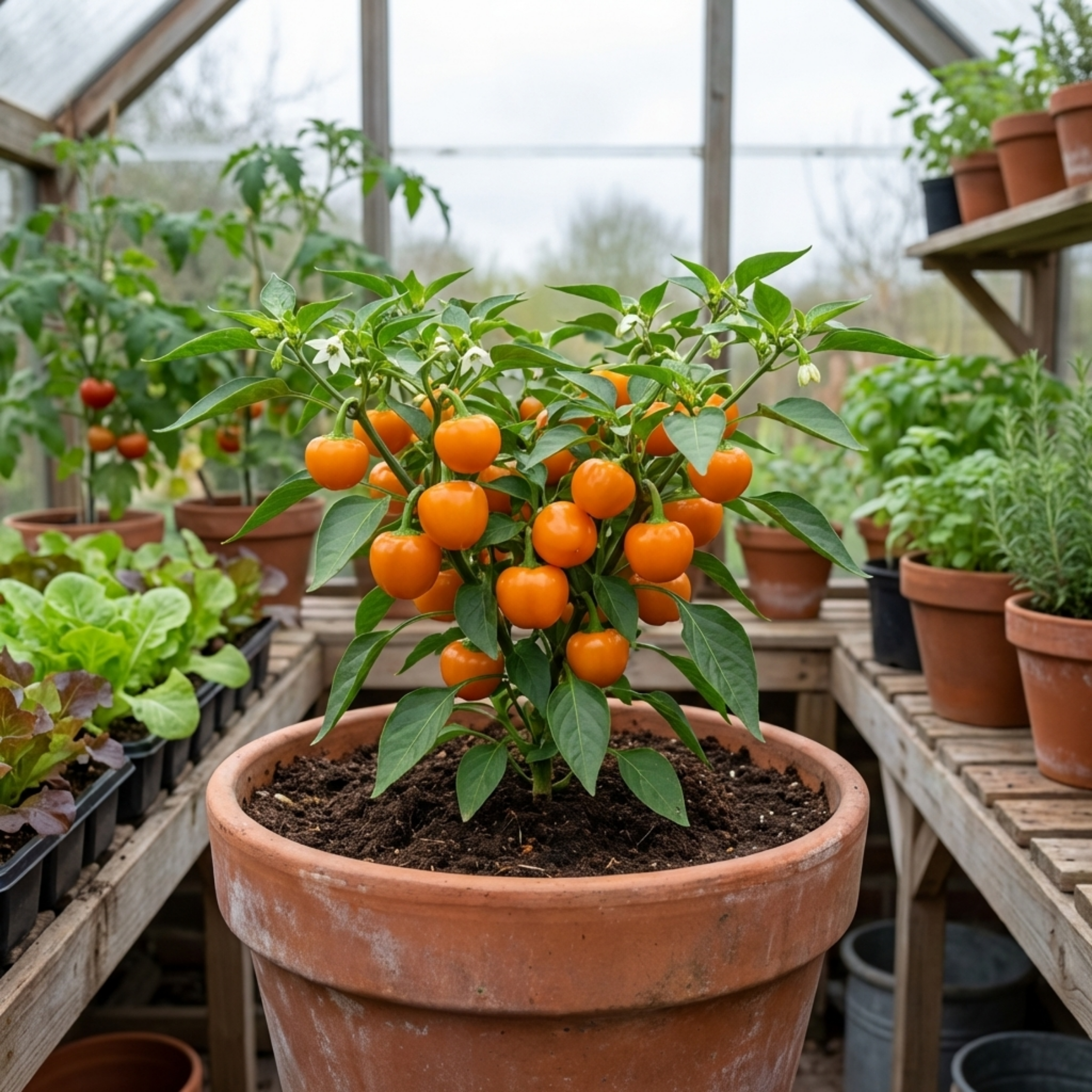 Sweet ‘Pepper Snack Orange’ — Tender Annual Vegetable, 10.5cm Pot (Set of 3 or 6)