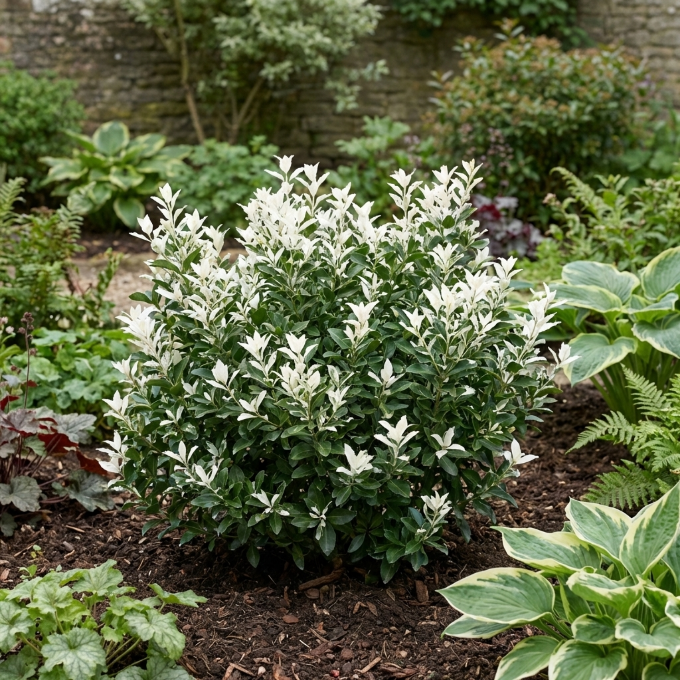 Euonymus ‘Japonicus Paloma Blanca’ — Evergreen Shrub, 7.5L Pot
