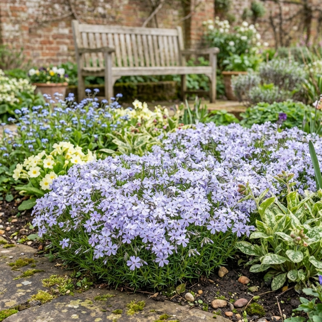 Phlox ‘Emerald Cushion Blue Alpine’ — Hardy Evergreen Perennial, Bee-Friendly, 1L Pot (Set of 3 or 6)