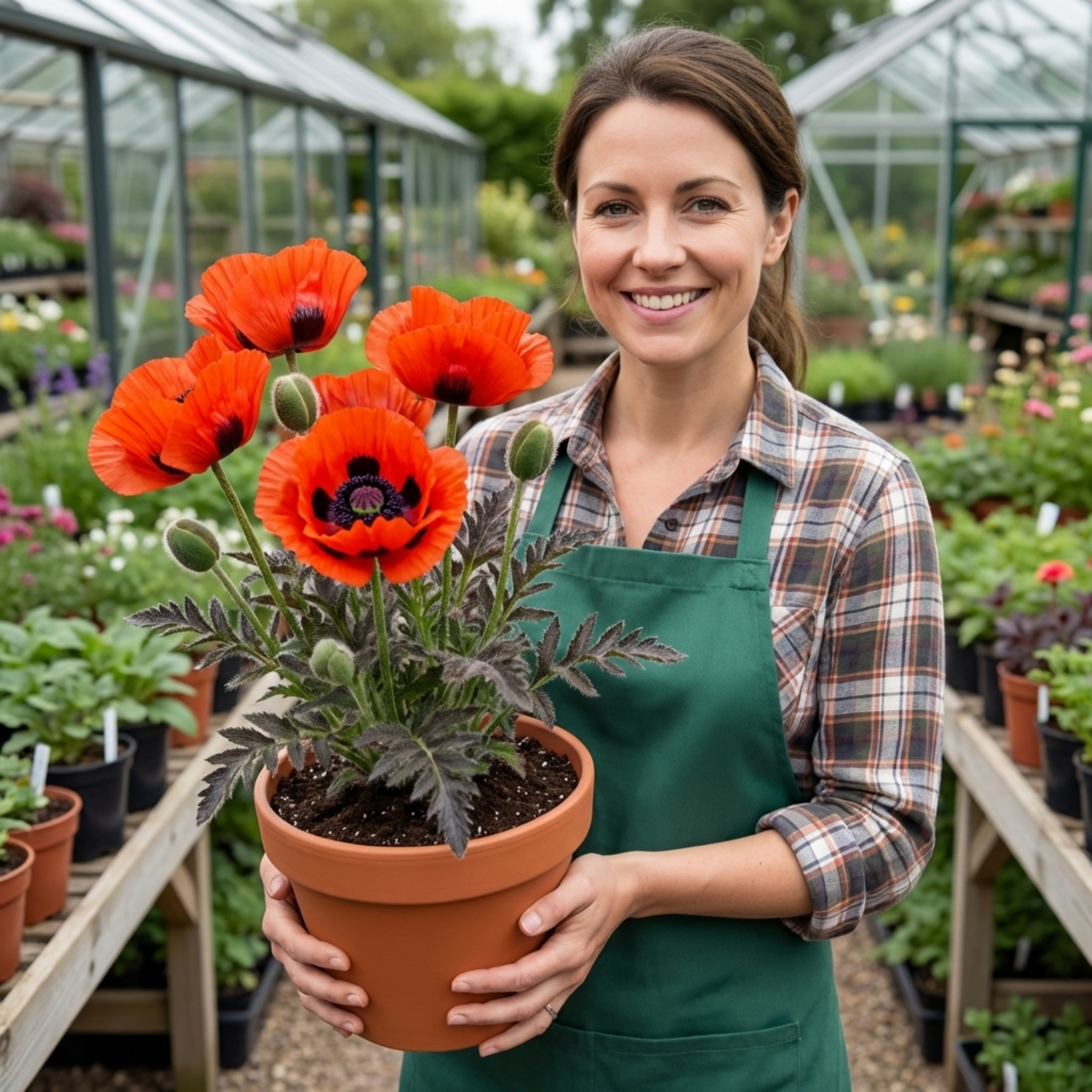Papaver ‘Brilliant’ — Hardy Perennial, Bee-Friendly, 1L Pot (Set of 3 or 6)