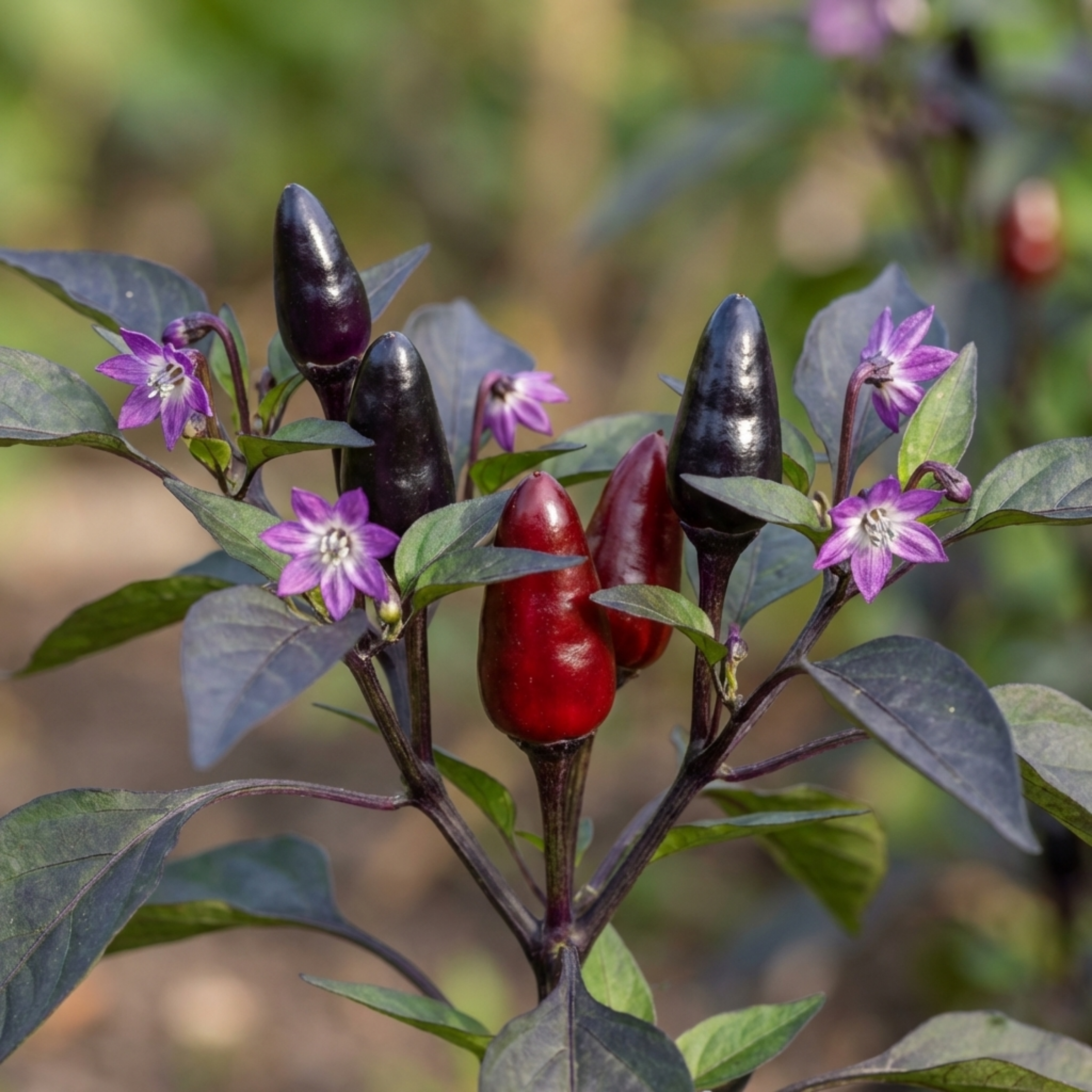 Chilli 'Zimbabwe Black' — Edible Annual, 10.5cm Pot (Set of 3 or 6)