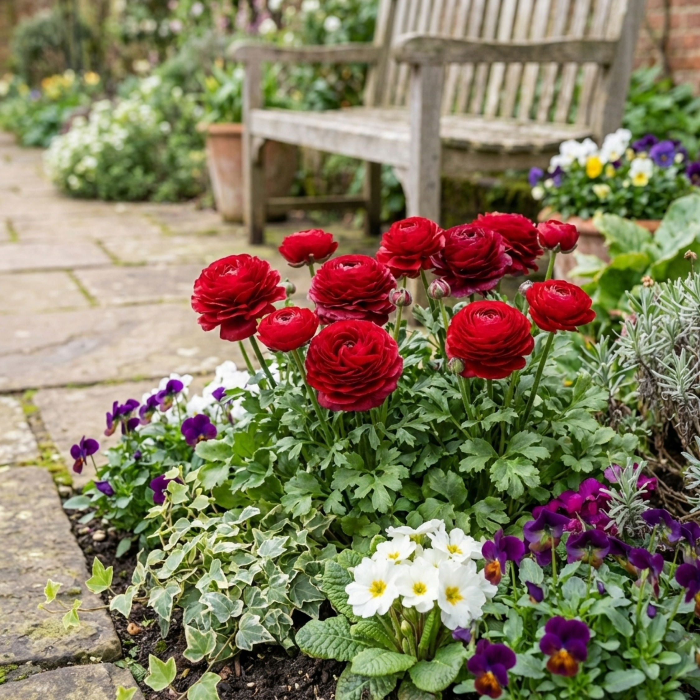 Ranunculus ‘Vortex Red’ — Tuberous Perennial, Bee-Friendly, 1L Pot (Set of 3 or 6)