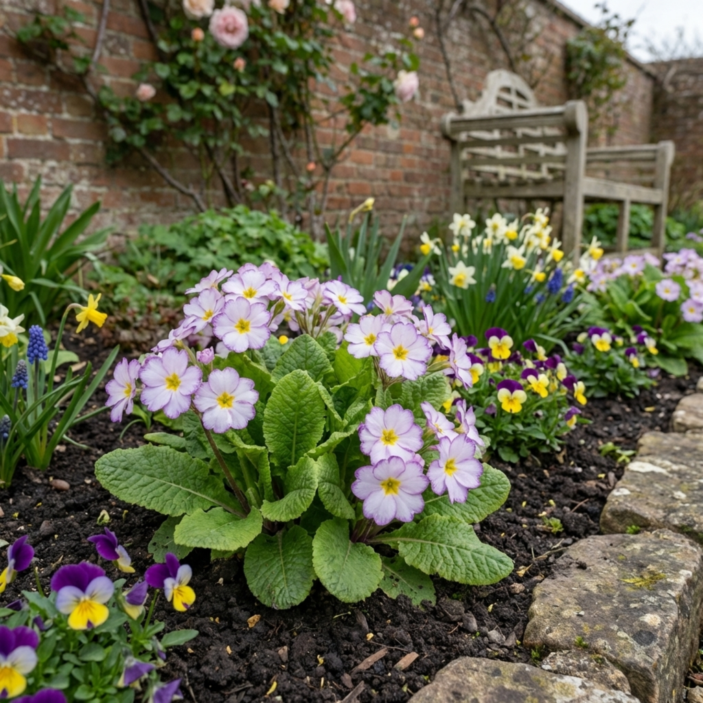 Primula ‘Queen Lilac Picotee’ — Hardy Perennial, Bee-Friendly, 1L Pot (Set of 3 or 6)