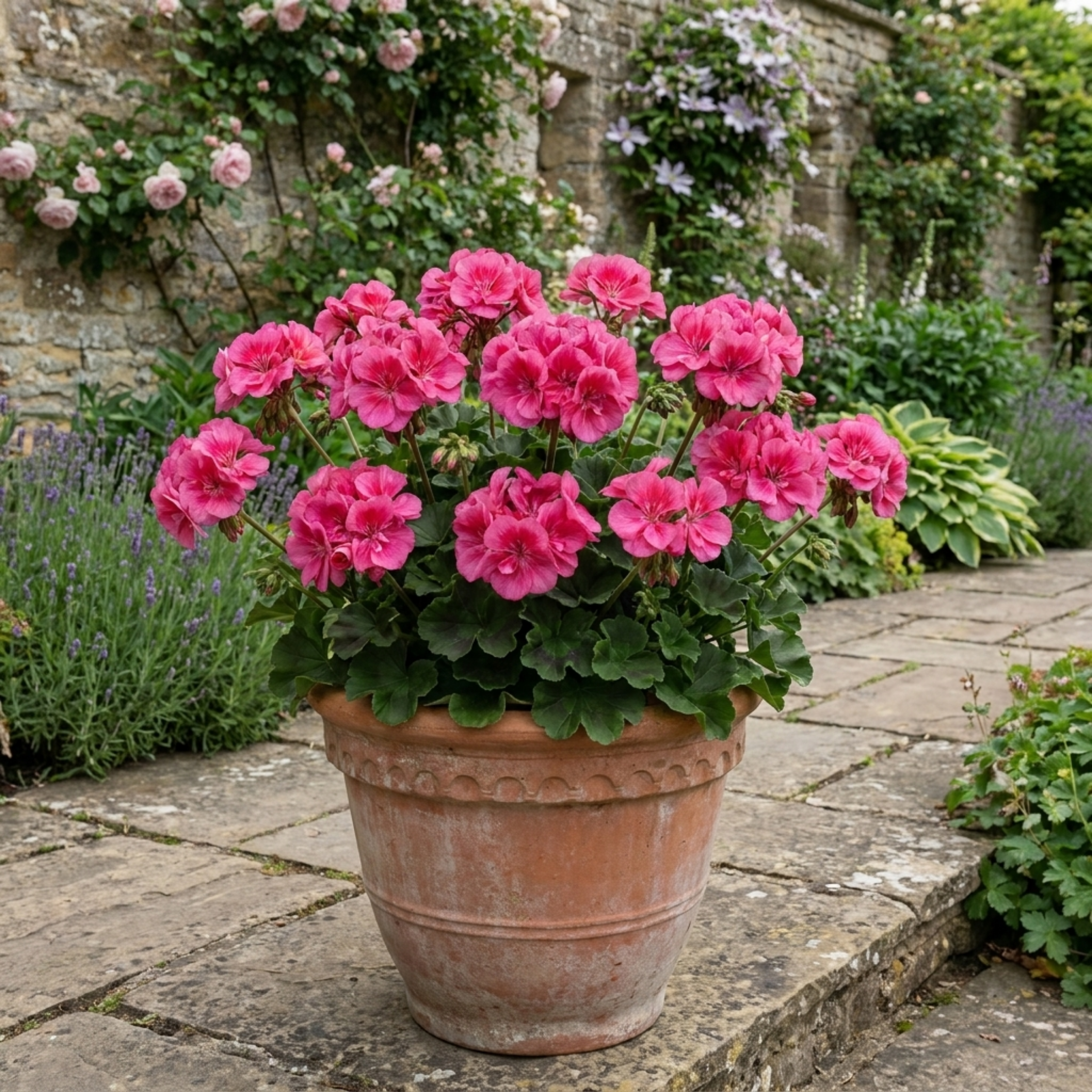 Pelargonium ‘Calliope Deep Rose’ — Tender Perennial (grown as bedding), Bee-Friendly, 5L Pot