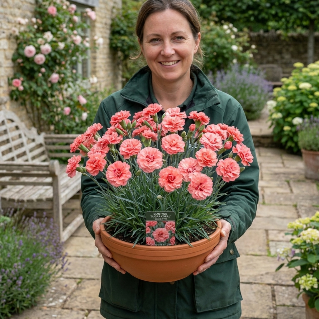 Dianthus ‘Sugar Coral’ — Hardy Perennial, Bee-Friendly, 17cm Pot