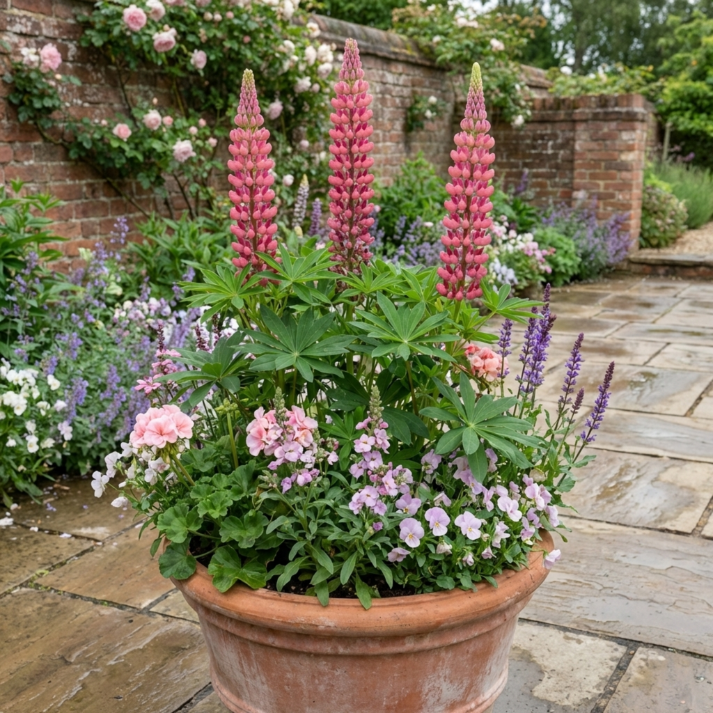 Lupin ‘Legendary Rose’ — Hardy Perennial, Bee-Friendly, 1L Pot (Set of 3 or 6)