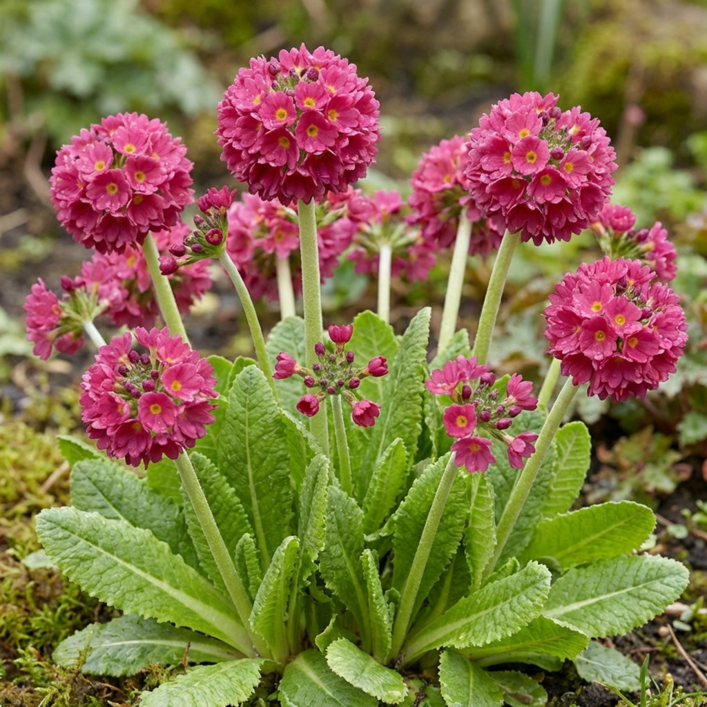 Primula ‘Denticulata Deep Rose’ — Hardy Perennial, Bee-Friendly, 1L Pot (Set of 3 or 6)