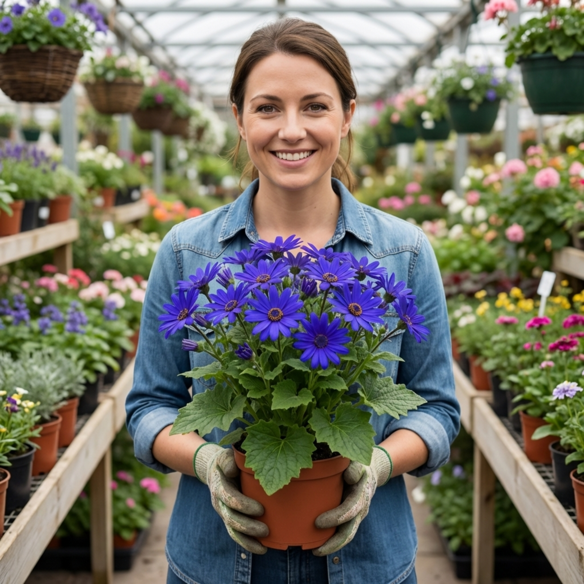 Senetti ‘Kobalt Blue Pericallis Daisy’ — Bedding Plant, Bee-Friendly, 17cm Pot