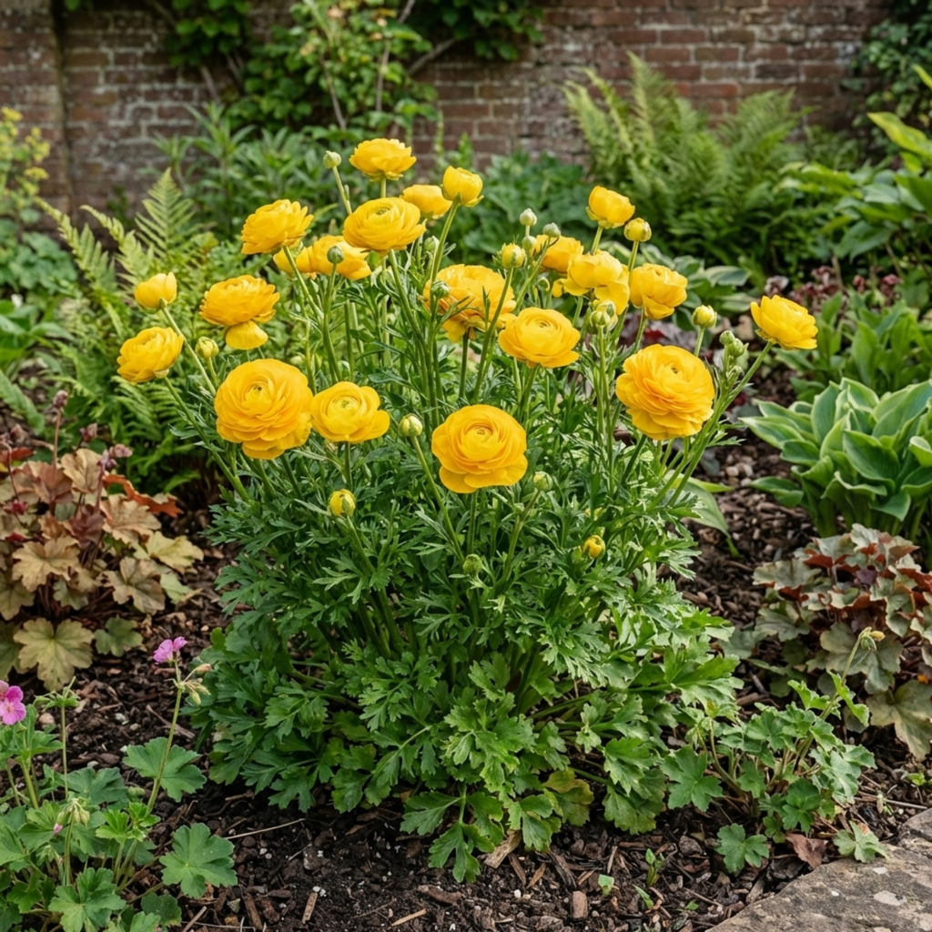 Ranunculus ‘Vortex Golden Yellow’ — Tuberous Herbaceous Perennial, Bee-Friendly, 2L Pot