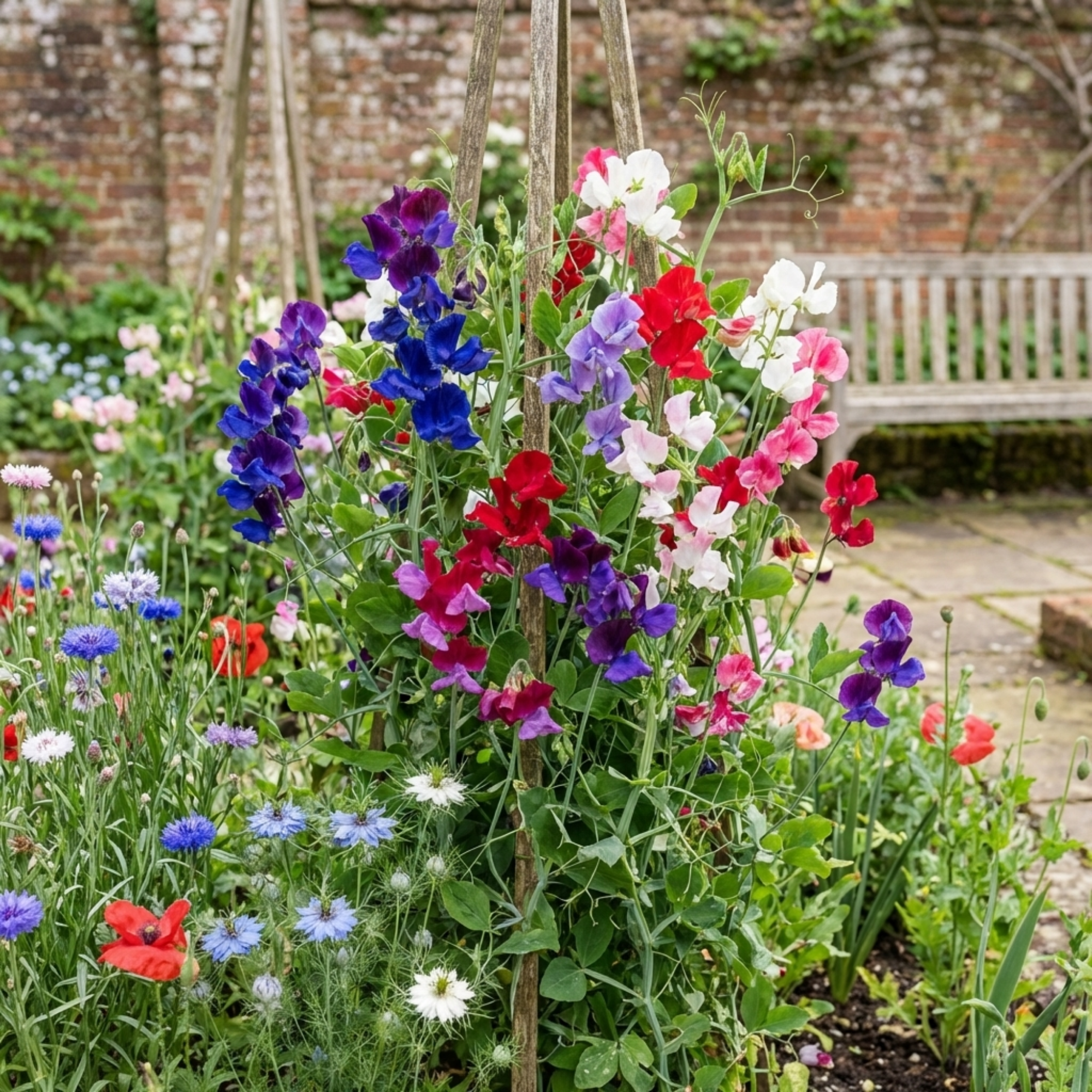 Lathyrus ‘Mammoth’ — Hardy Annual Climber, Bee-Friendly, 10.5cm Pot (Set of 3 or 6)