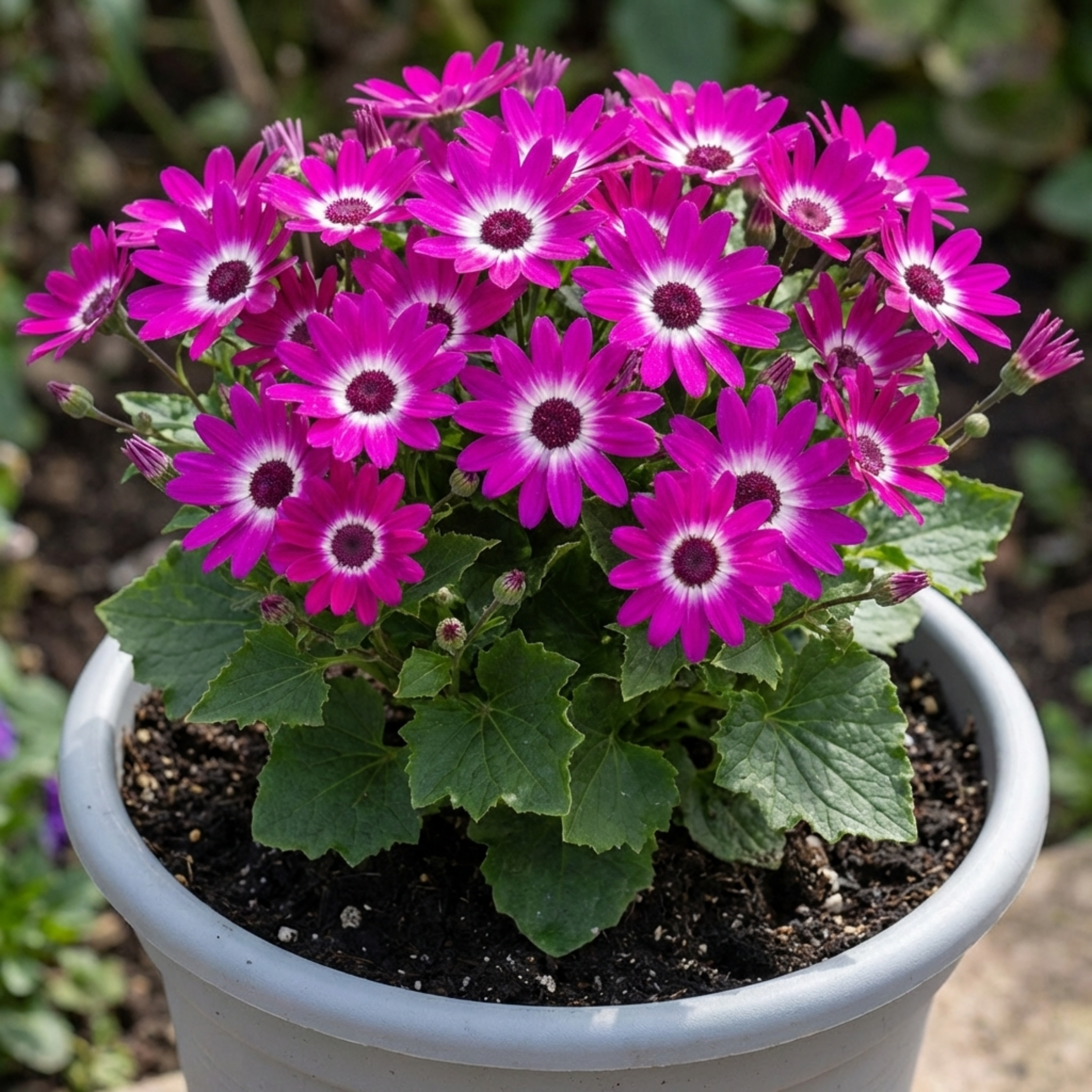 Senetti ‘Magenta Bicolour Pericallis’ — Bedding Plant, Bee-Friendly, 6.5L Pot